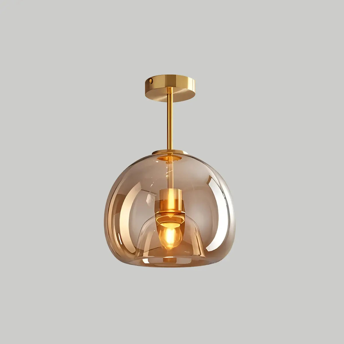 flairel Vintage Glass Semi-Flush Ceiling Light for Entryway