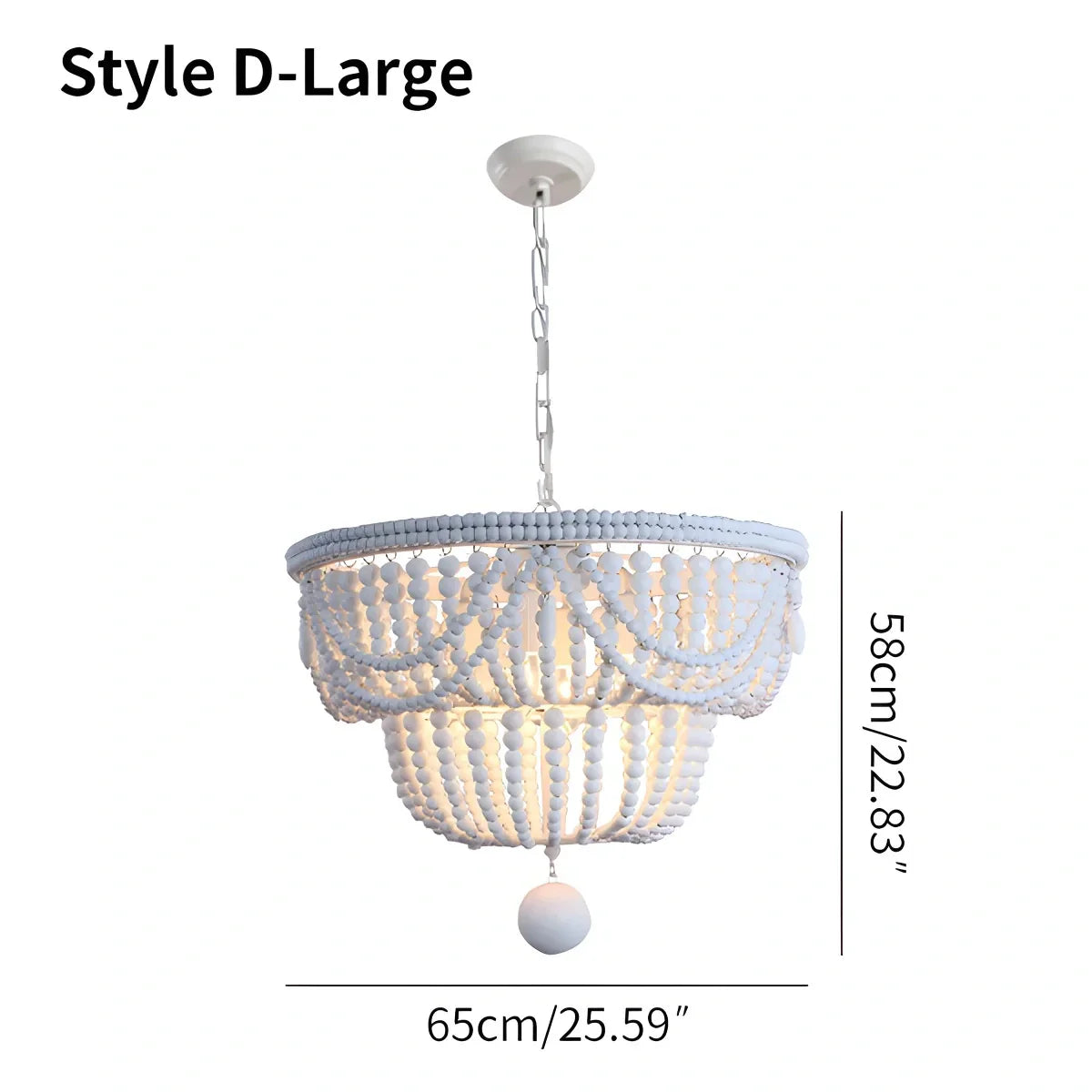 flairel Retro Wooden Bead Chandelier for Dining Room