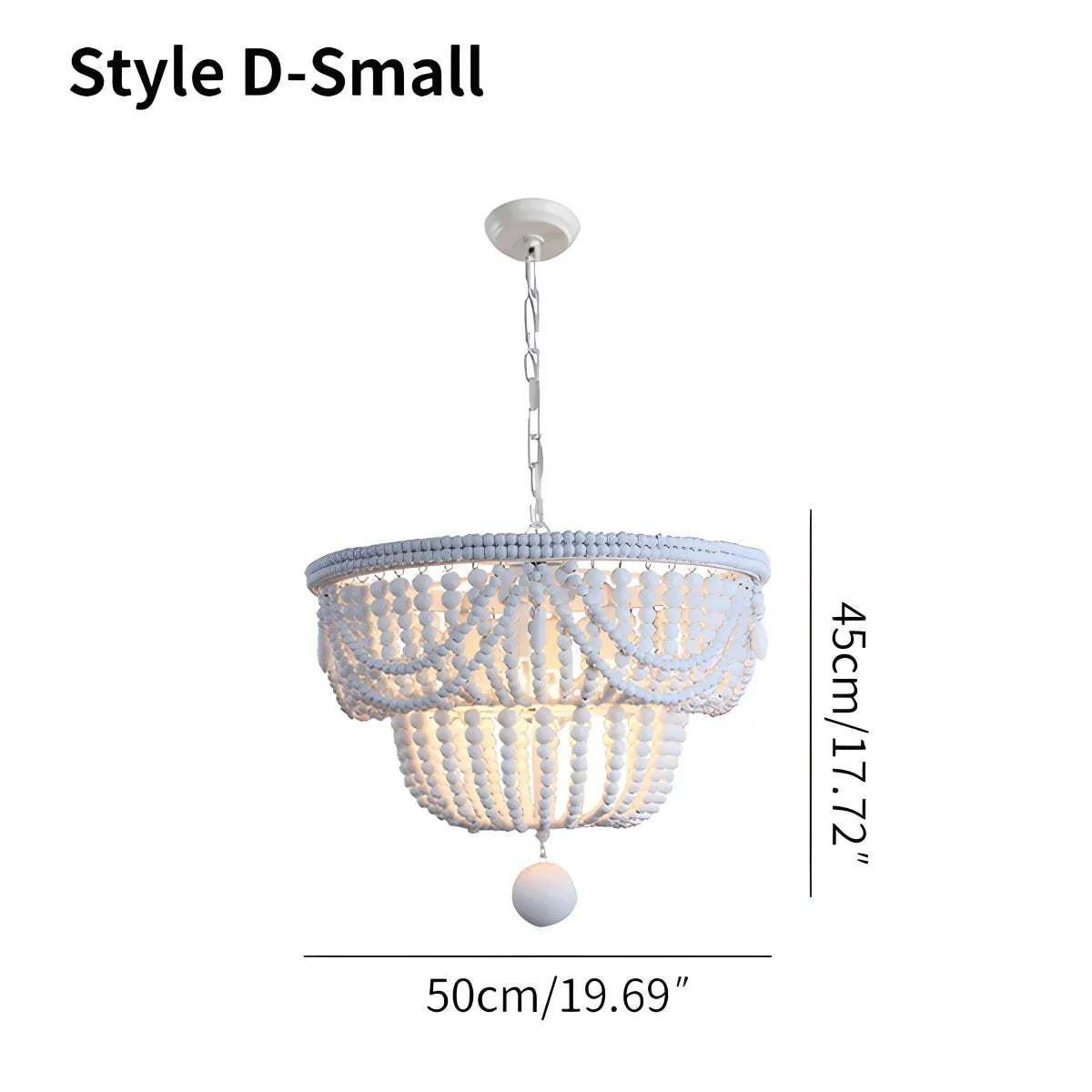 flairel Retro Wooden Bead Chandelier for Dining Room