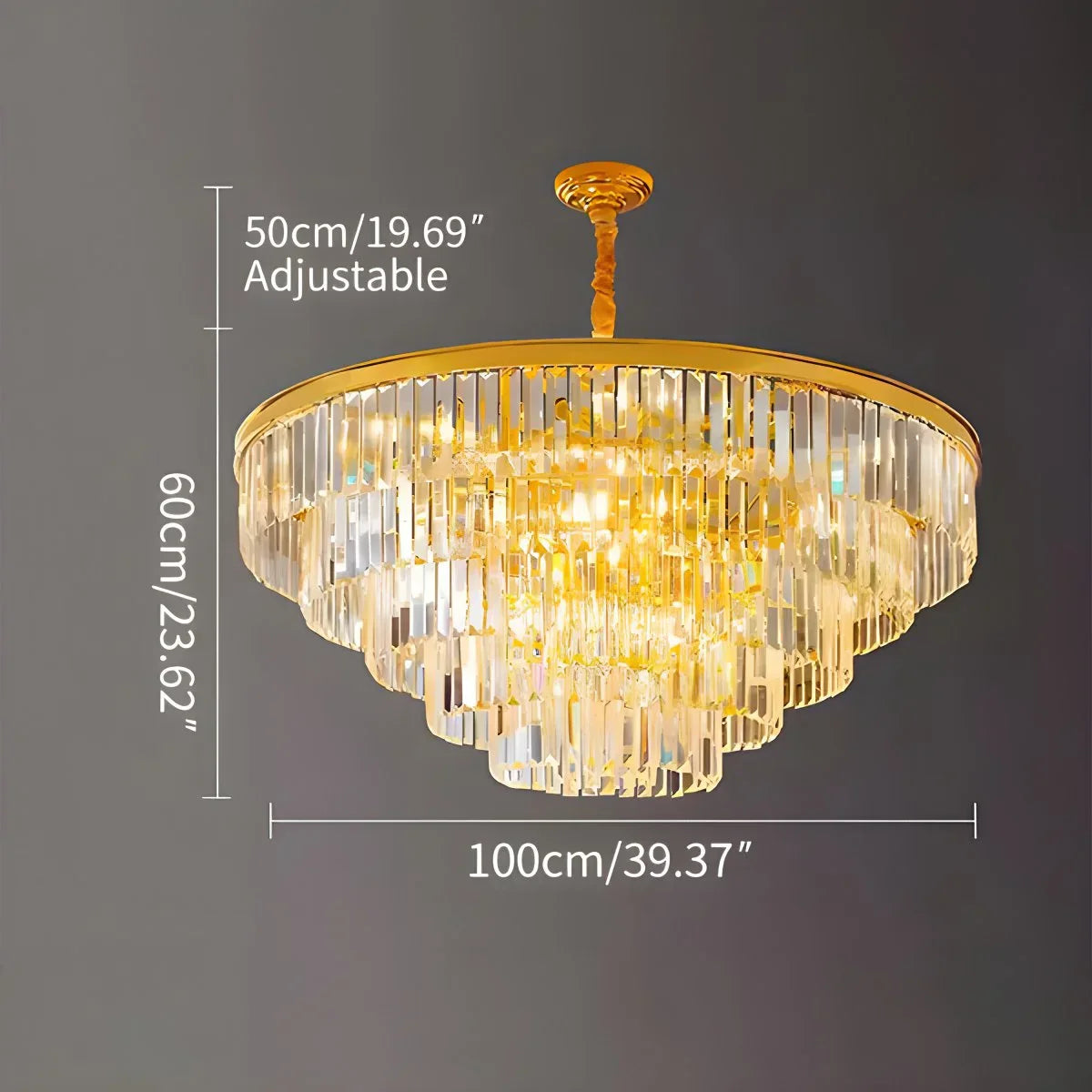flairel Light Luxury Crystal Chandelier for Living Room