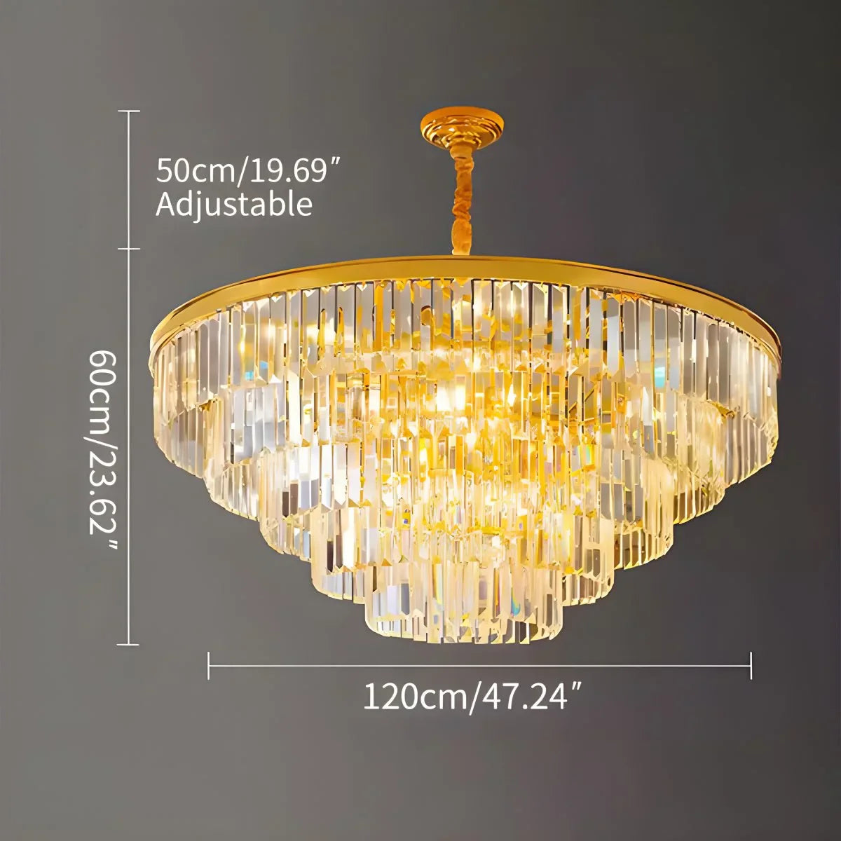 flairel Light Luxury Crystal Chandelier for Living Room