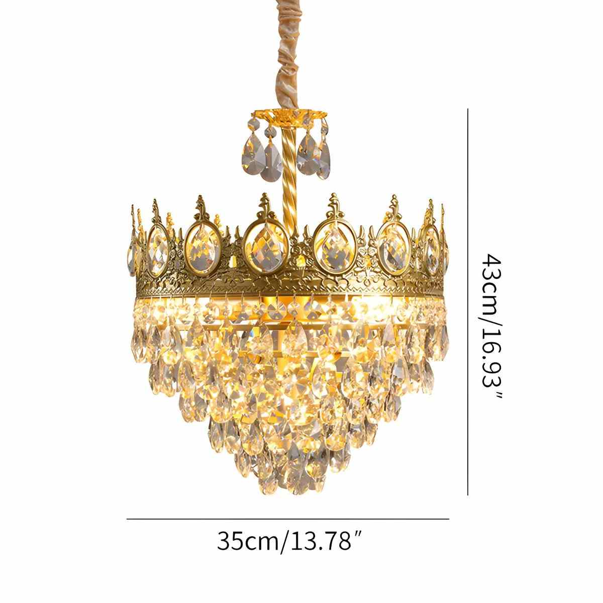 flairel French Retro Crystal Chandelier for Dining Room
