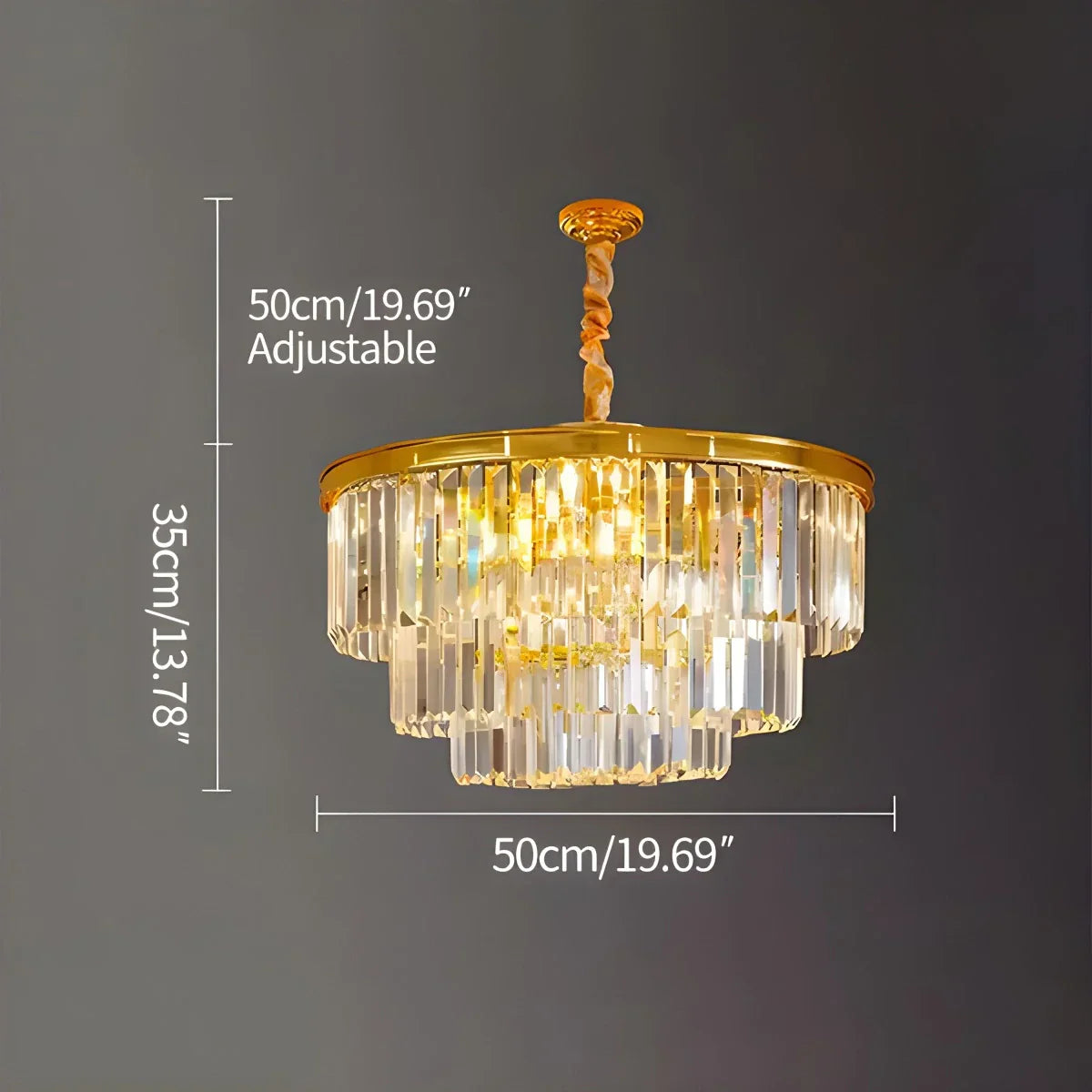 flairel Light Luxury Crystal Chandelier for Living Room