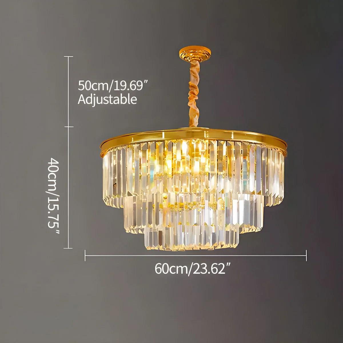 flairel Light Luxury Crystal Chandelier for Living Room