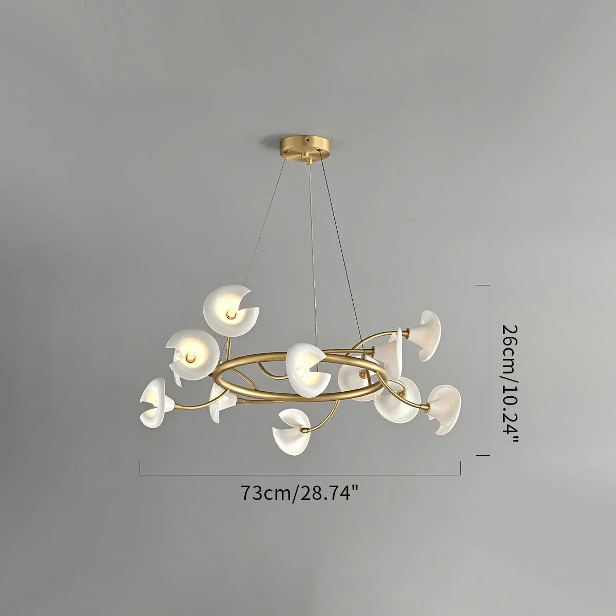 flairel French Luxury Copper Ceramic Flower Chandelier