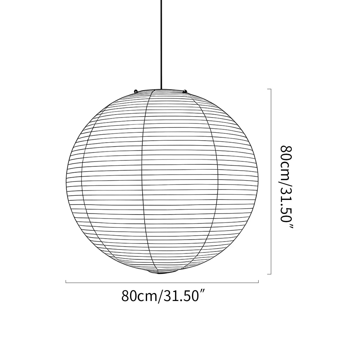 flairel Akari Spherical Pendant Light for Living Room