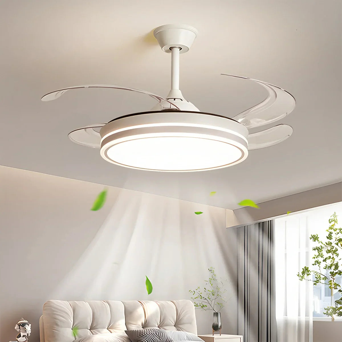 flairel Modern Ceiling Fan with LED Light & Remote Control