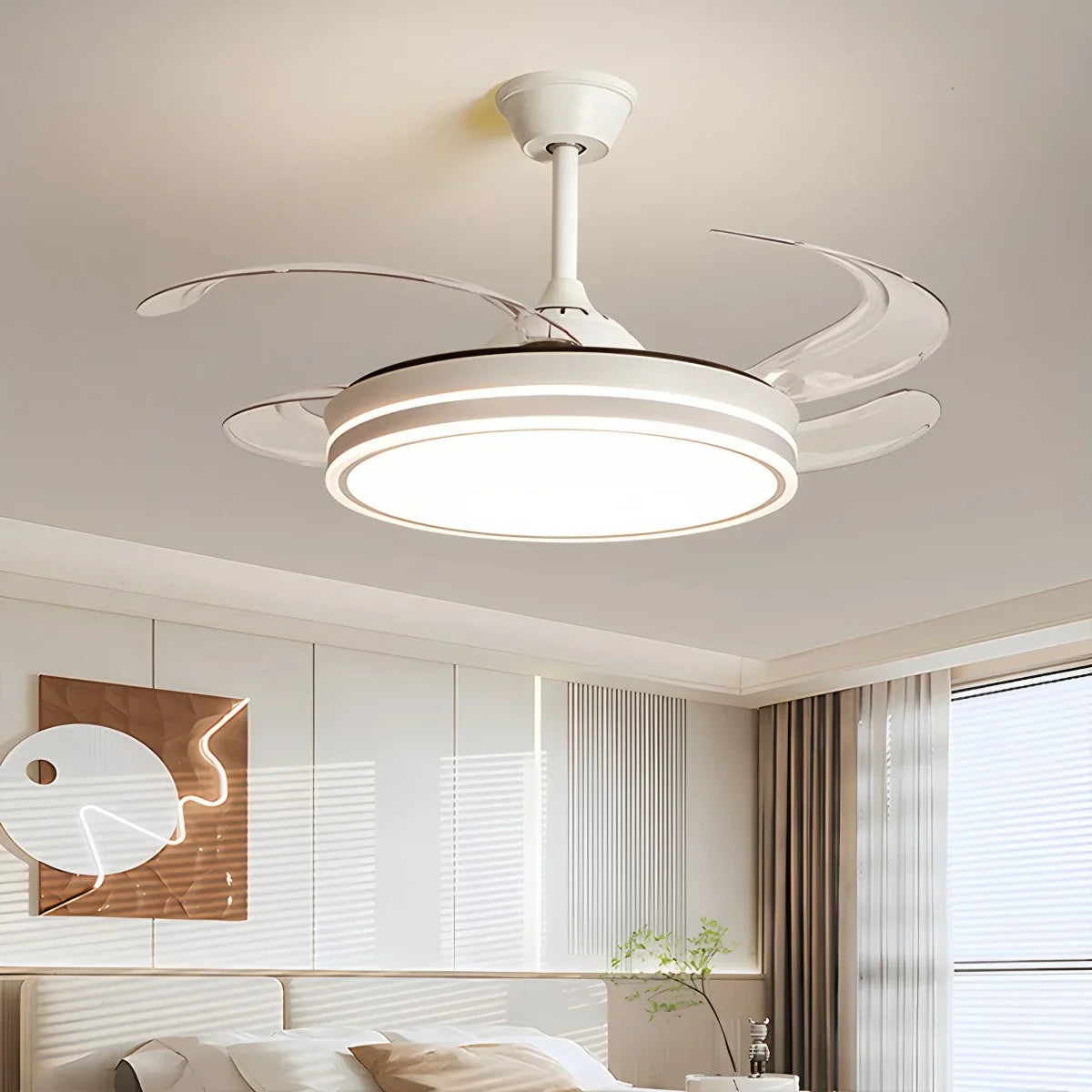 flairel Modern Ceiling Fan with LED Light & Remote Control
