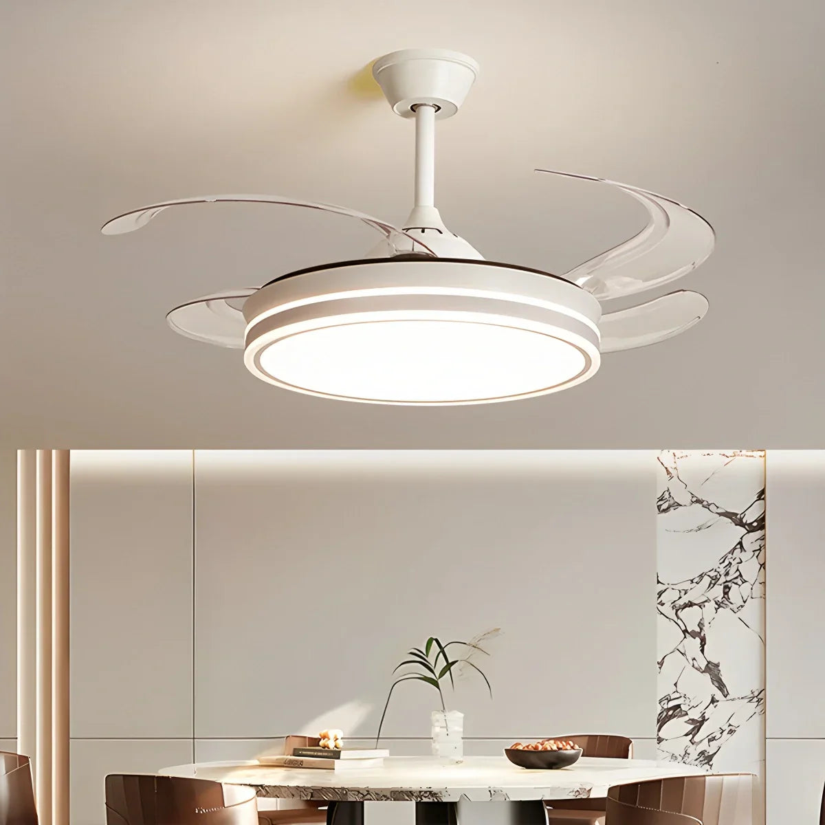 flairel Modern Ceiling Fan with LED Light & Remote Control