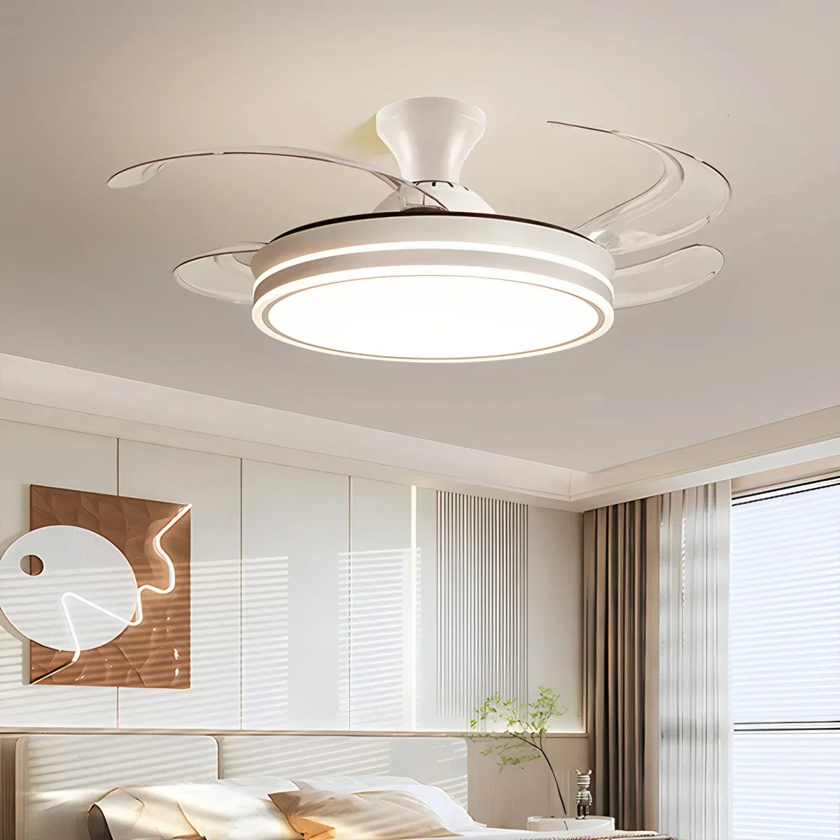 flairel Modern Ceiling Fan with LED Light & Remote Control