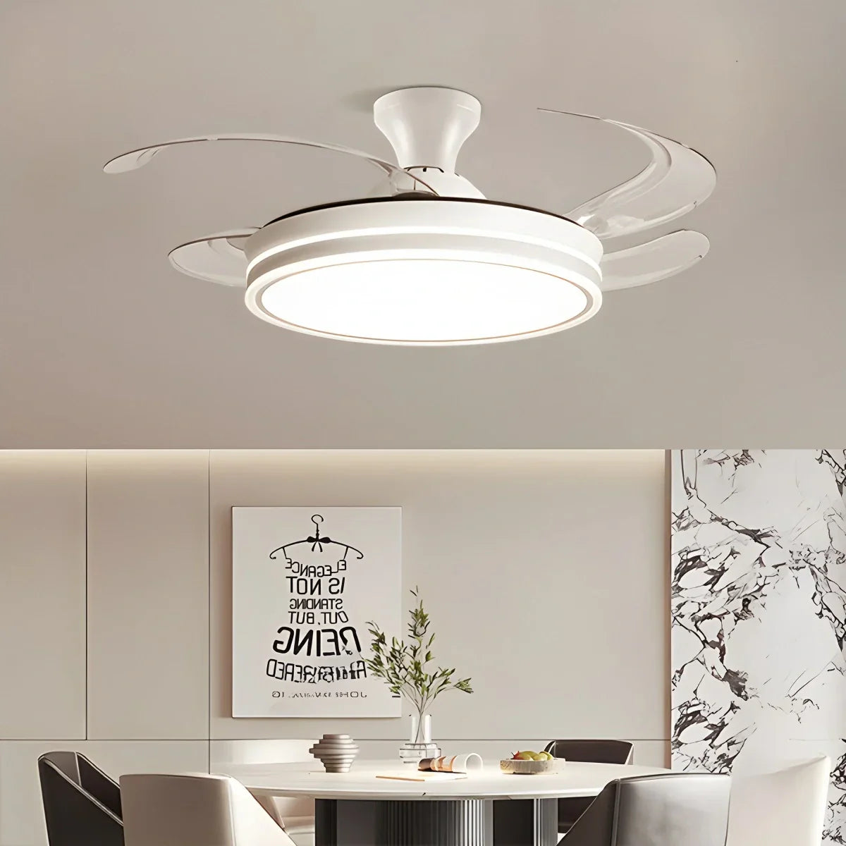 flairel Modern Ceiling Fan with LED Light & Remote Control