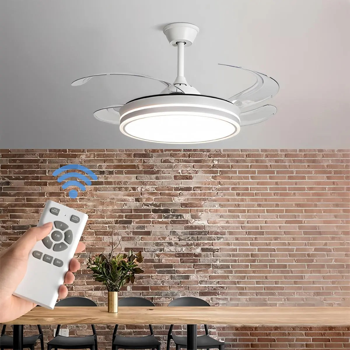 flairel Modern Ceiling Fan with LED Light & Remote Control