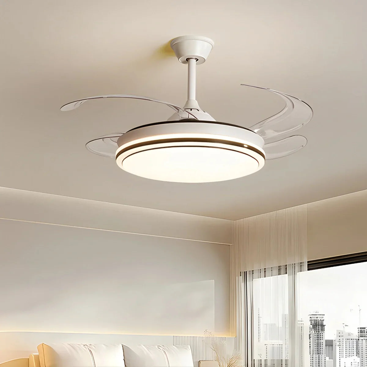 flairel Modern Remote Control Ceiling Fan with LED Light