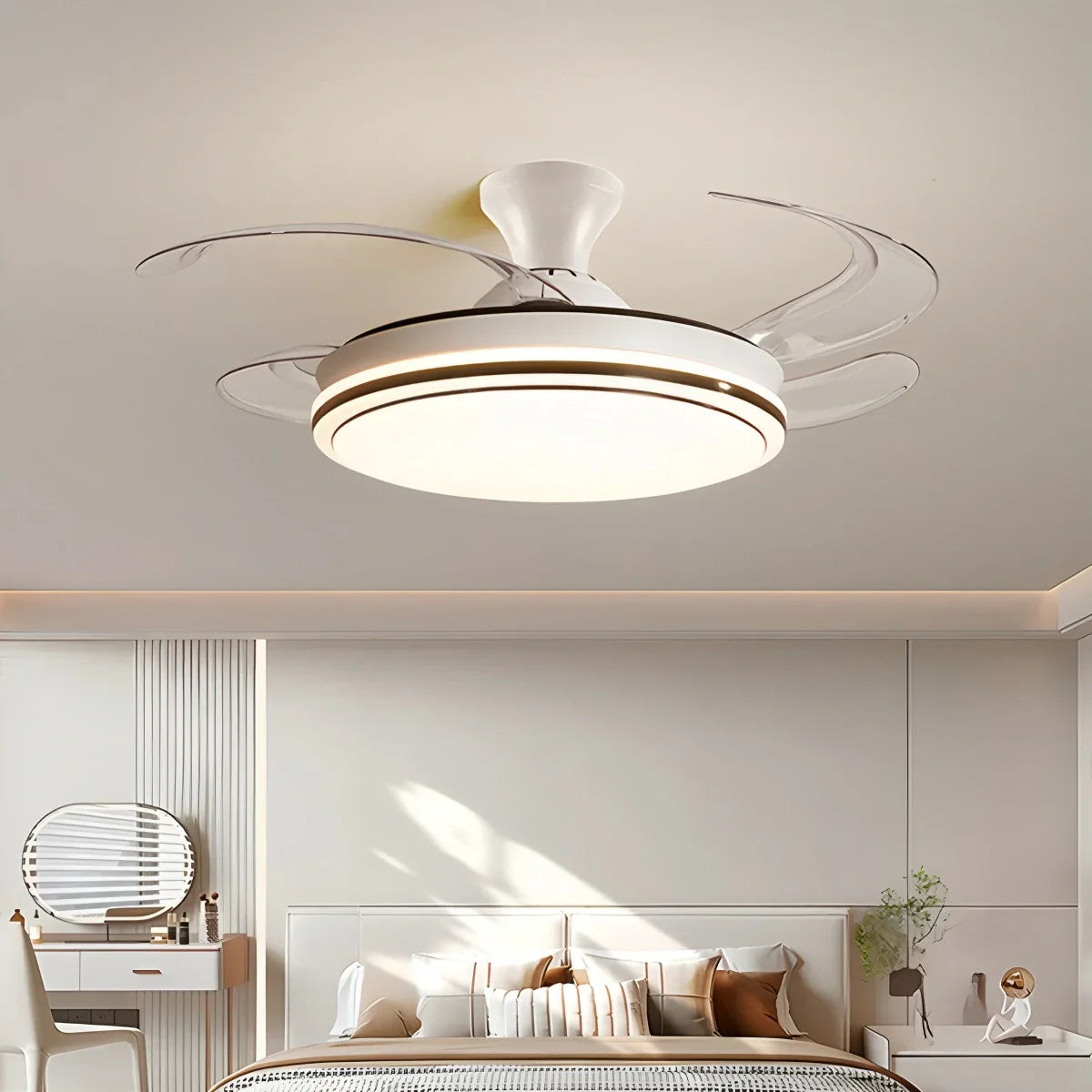 flairel Modern Remote Control Ceiling Fan with LED Light