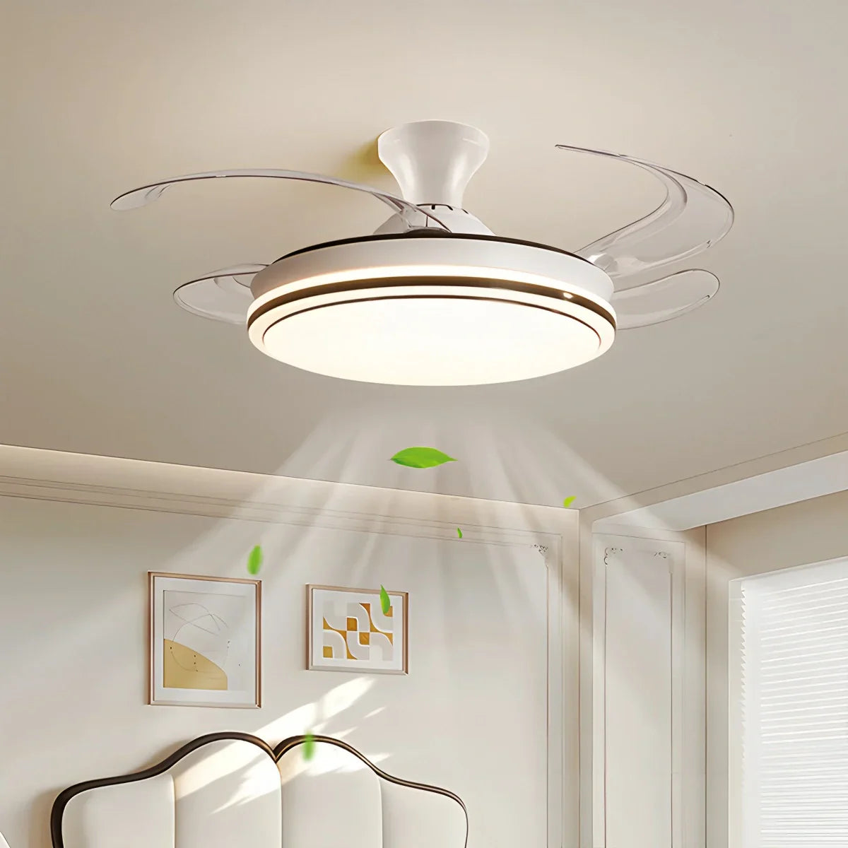 flairel Modern Remote Control Ceiling Fan with LED Light