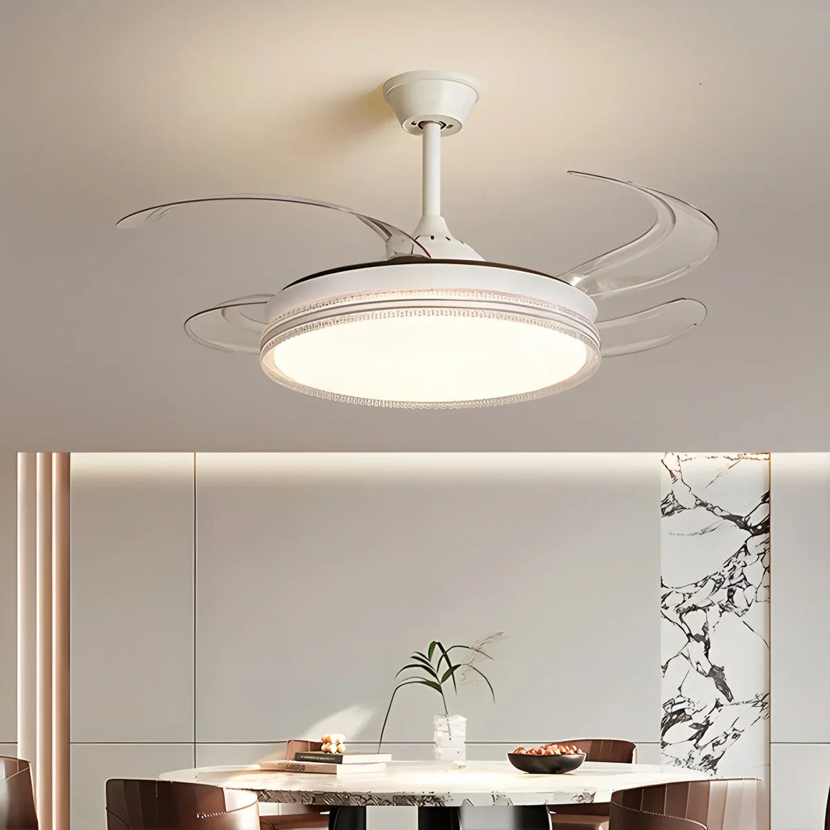 flairel Modern LED Ceiling Fan Lights with Remote Control