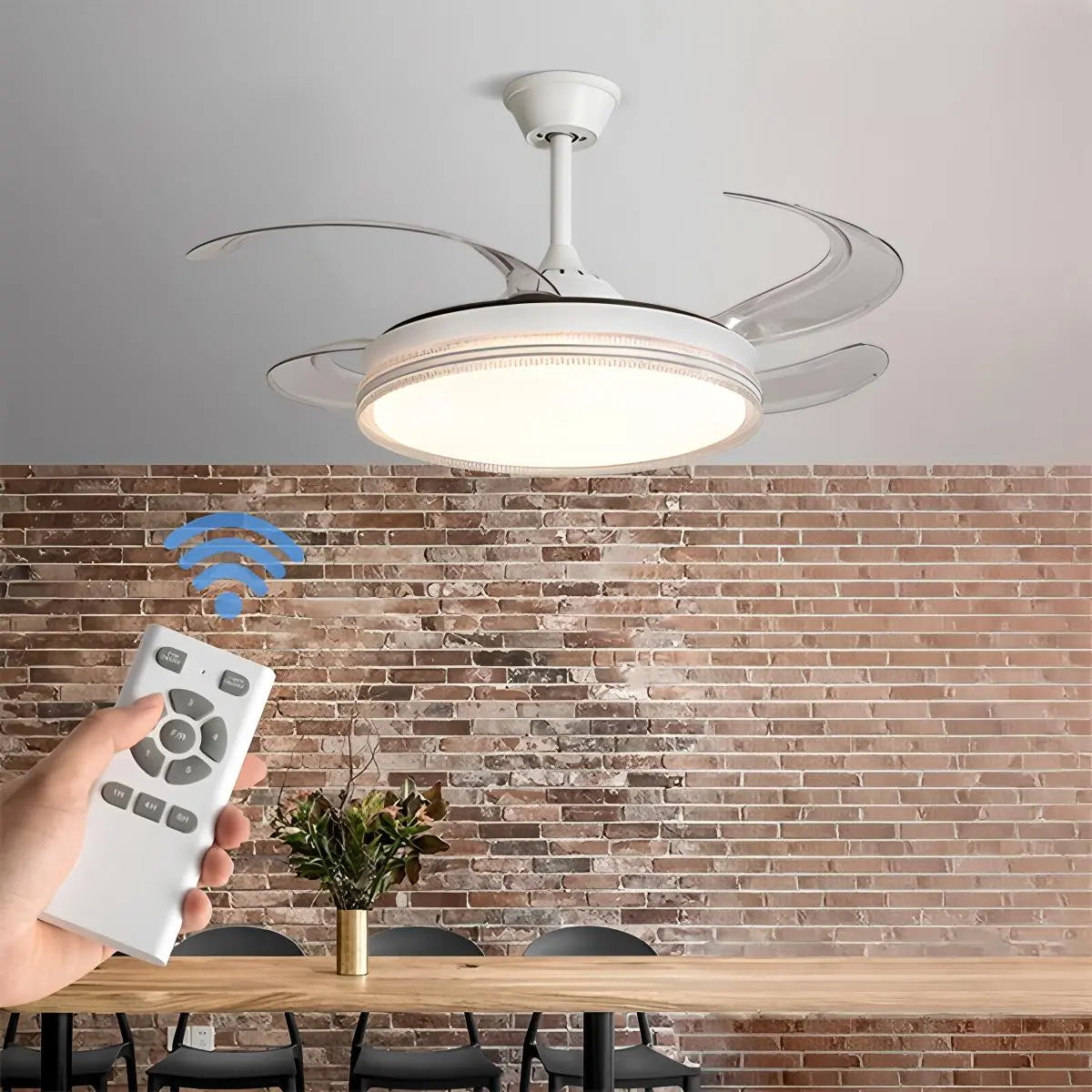 flairel Modern LED Ceiling Fan Lights with Remote Control