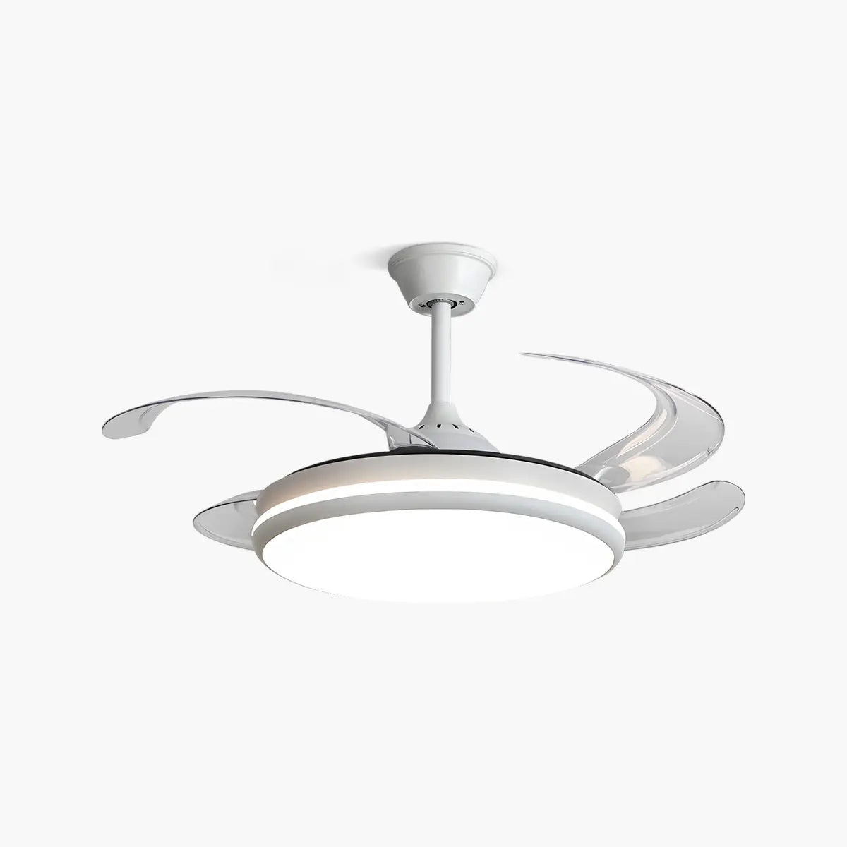 flairel Modern Remote Ceiling Fan Light with Clear Blades