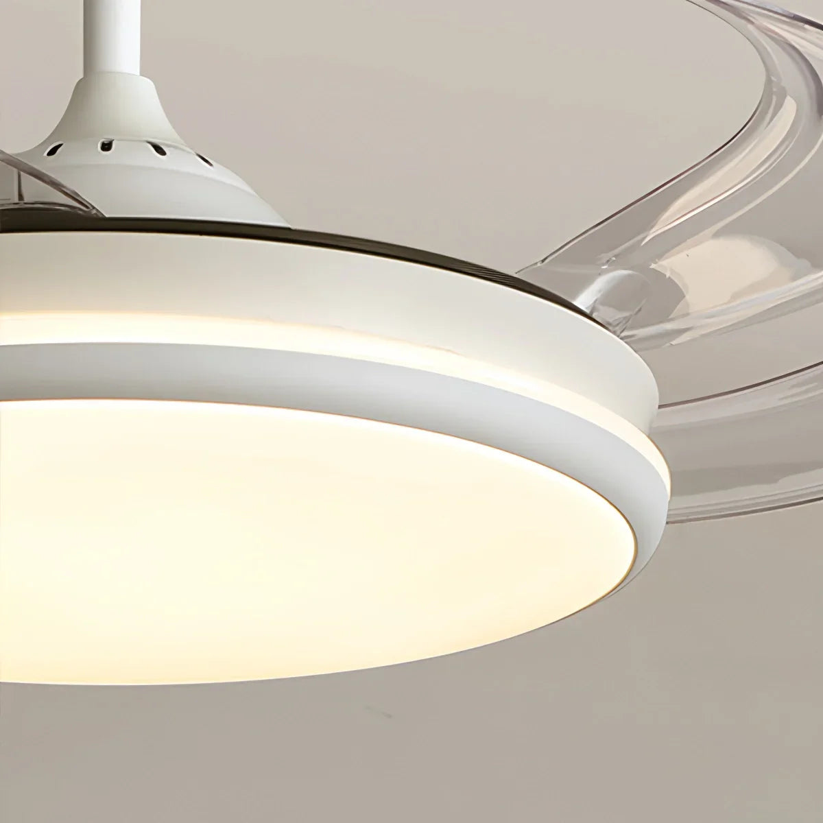 flairel Modern Remote Ceiling Fan Light with Clear Blades