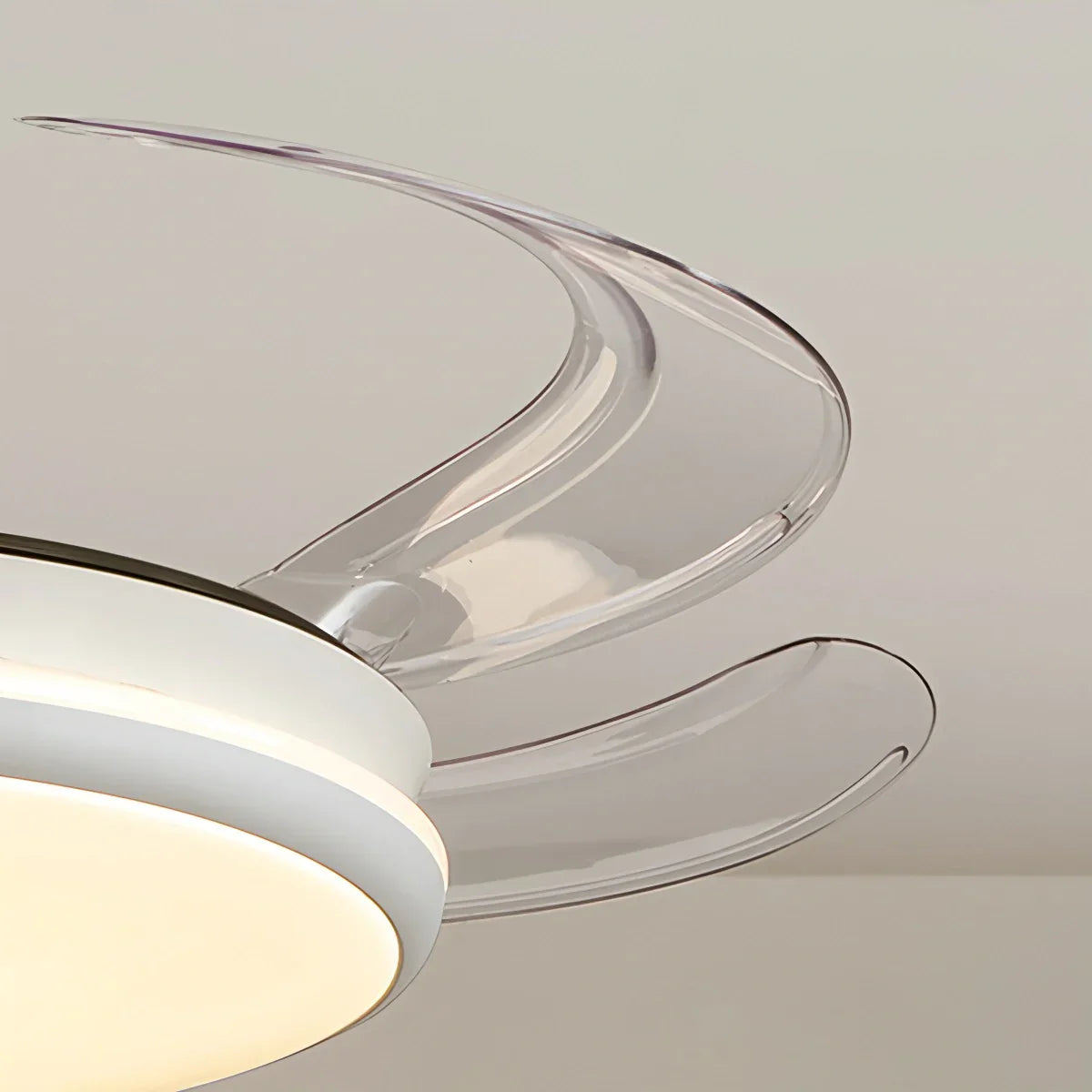 flairel Modern Remote Ceiling Fan Light with Clear Blades