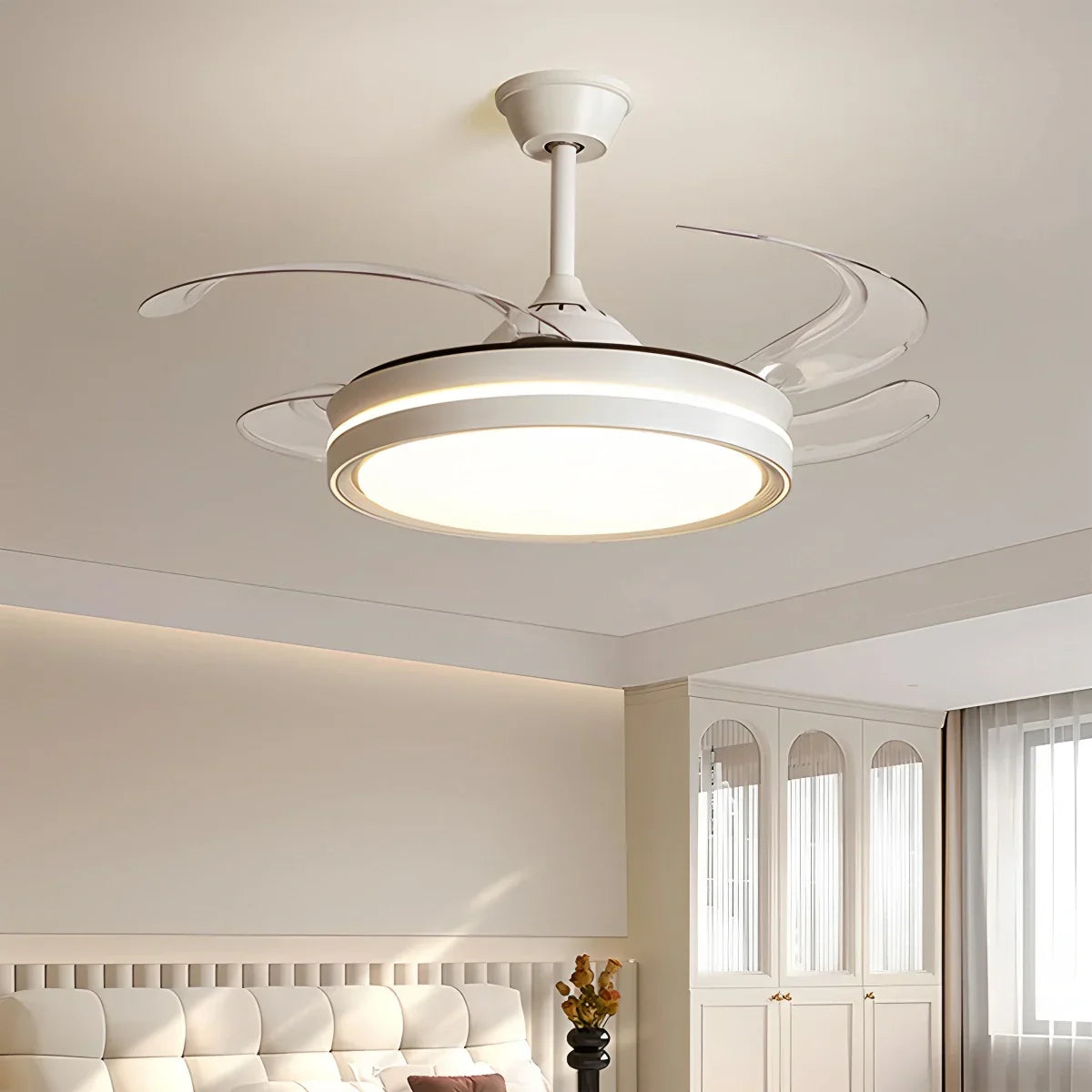 flairel Modern Silent Remote Control Ceiling Fan with Light