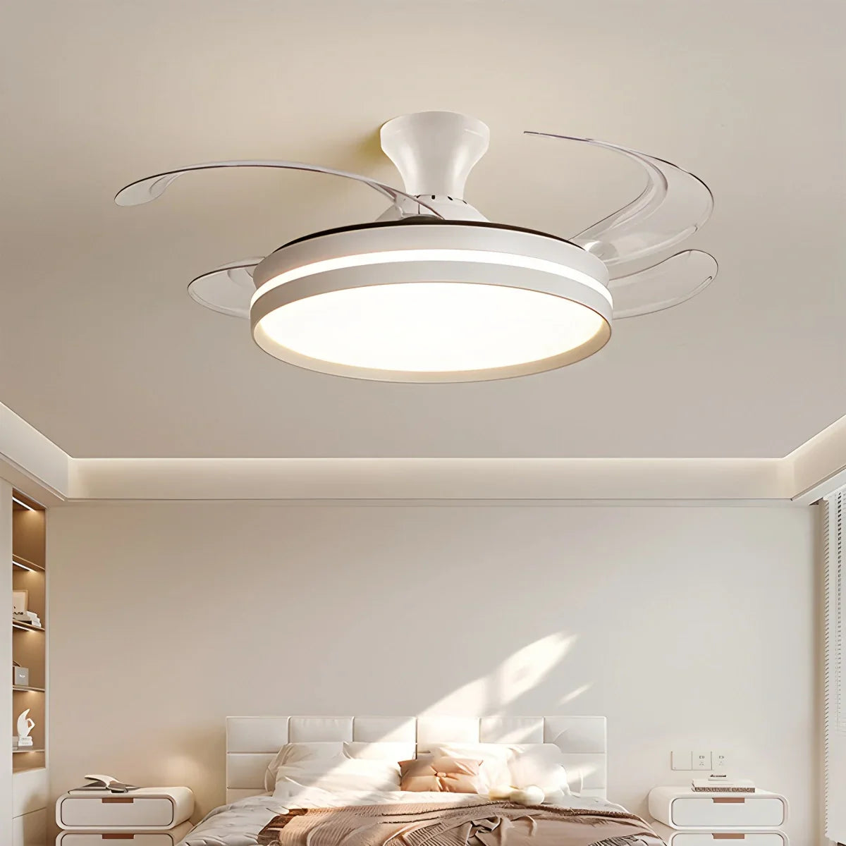 flairel Modern Silent Remote Control Ceiling Fan with Light