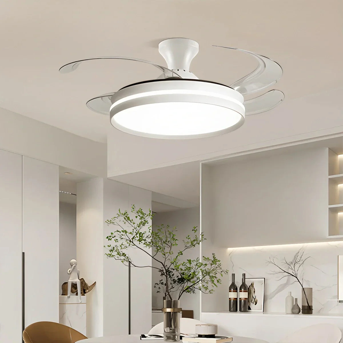flairel Modern Silent Remote Control Ceiling Fan with Light