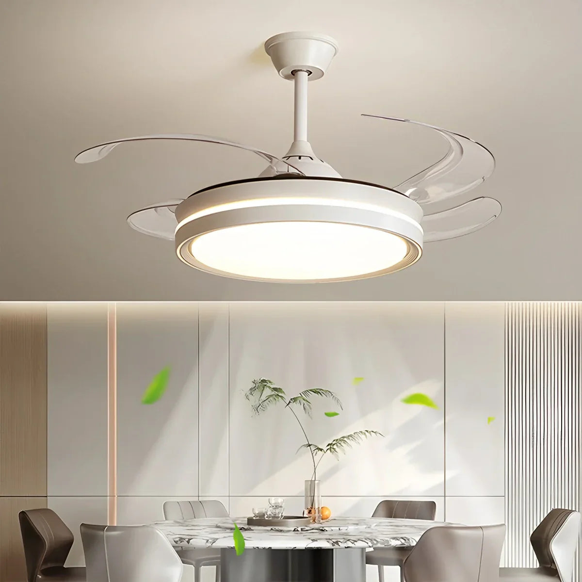 flairel Modern Silent Remote Control Ceiling Fan with Light