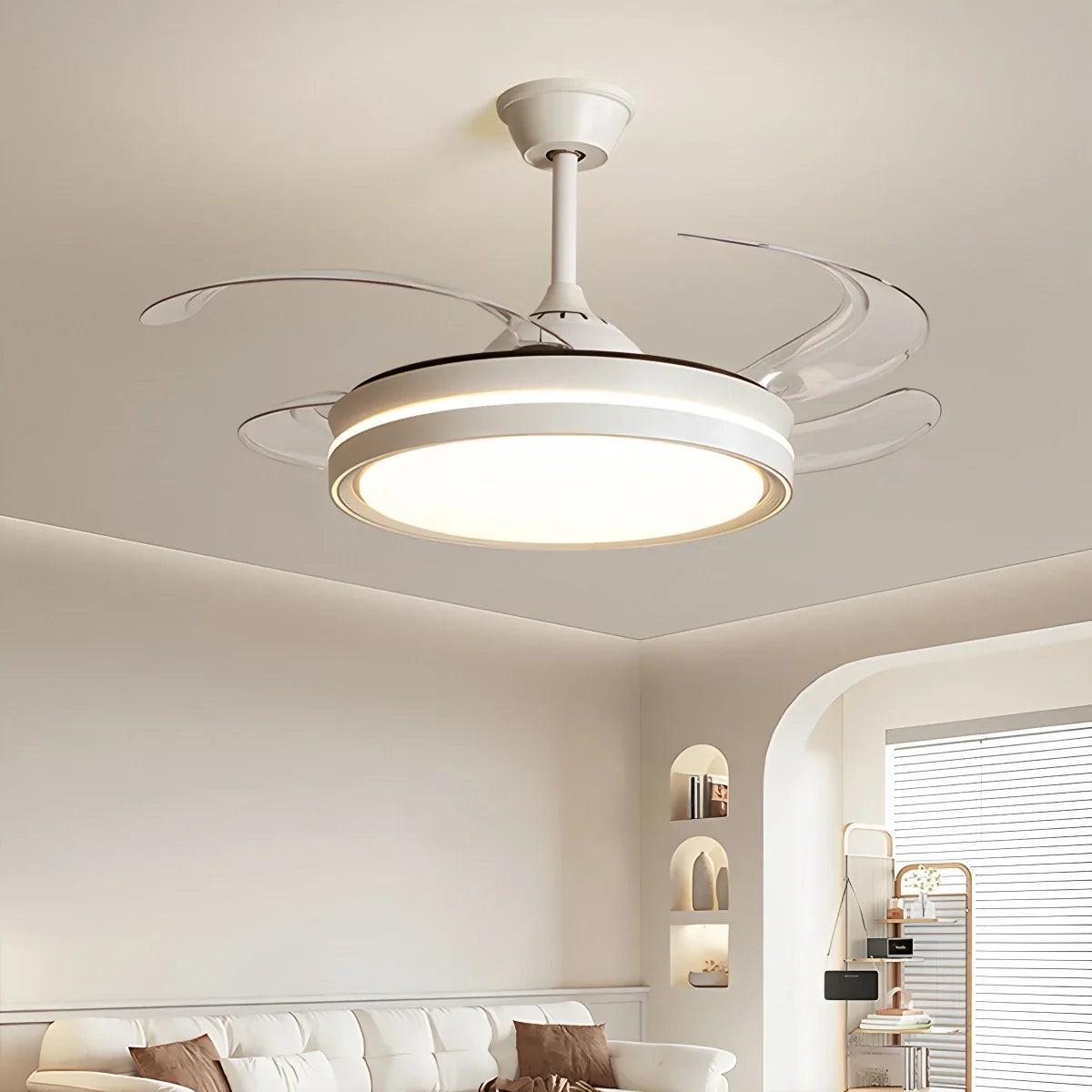 flairel Modern Silent Remote Control Ceiling Fan with Light