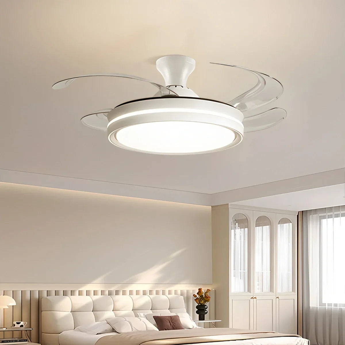 flairel Modern Silent Remote Control Ceiling Fan with Light