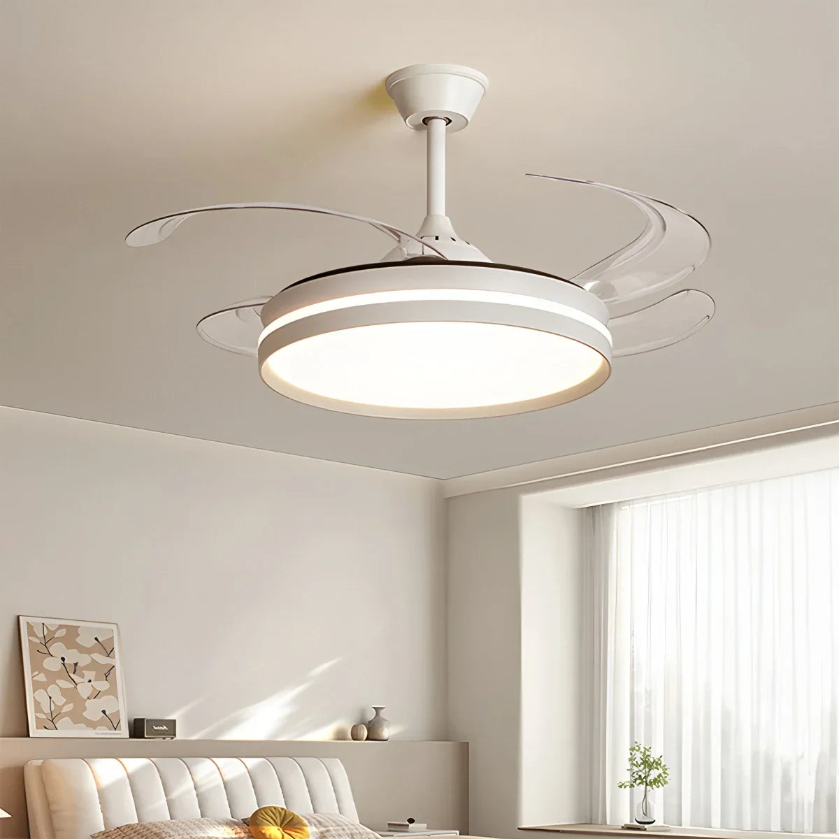 flairel Modern Silent Remote Control Ceiling Fan with Light