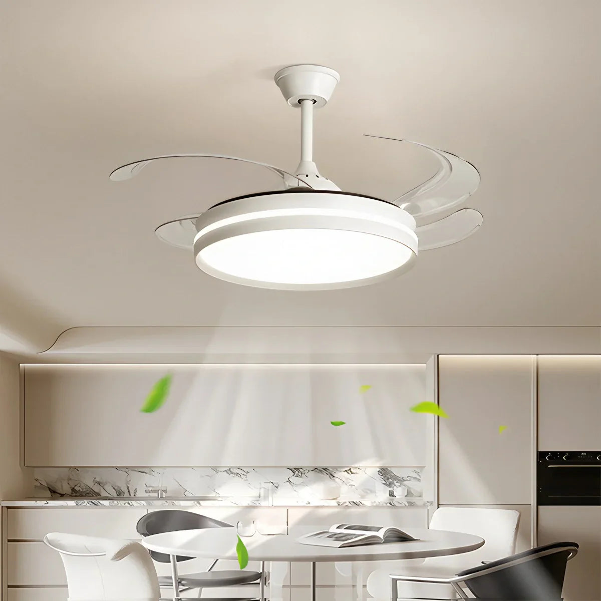flairel Modern Silent Remote Control Ceiling Fan with Light