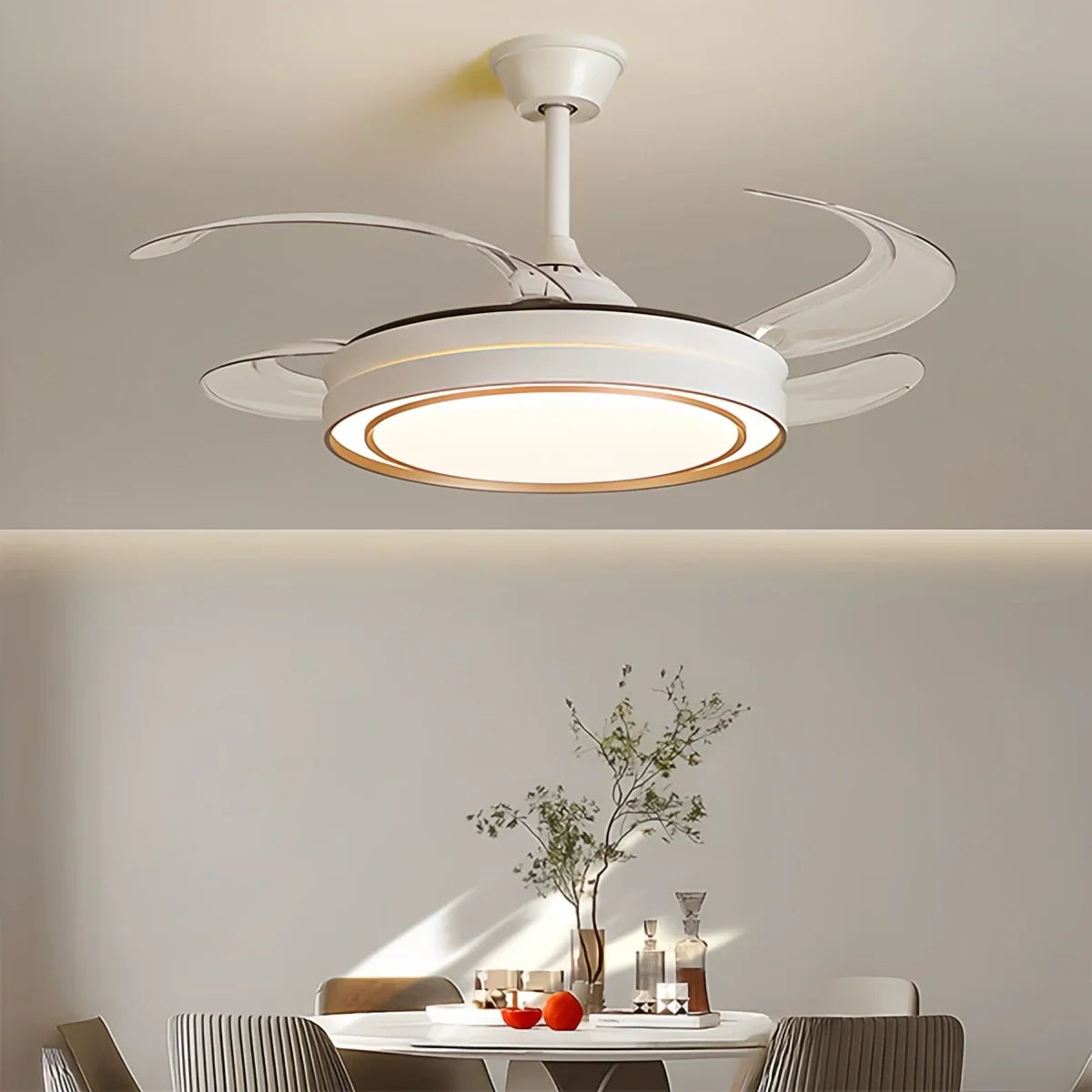 flairel Modern Round Ceiling Fan Light with Remote Control