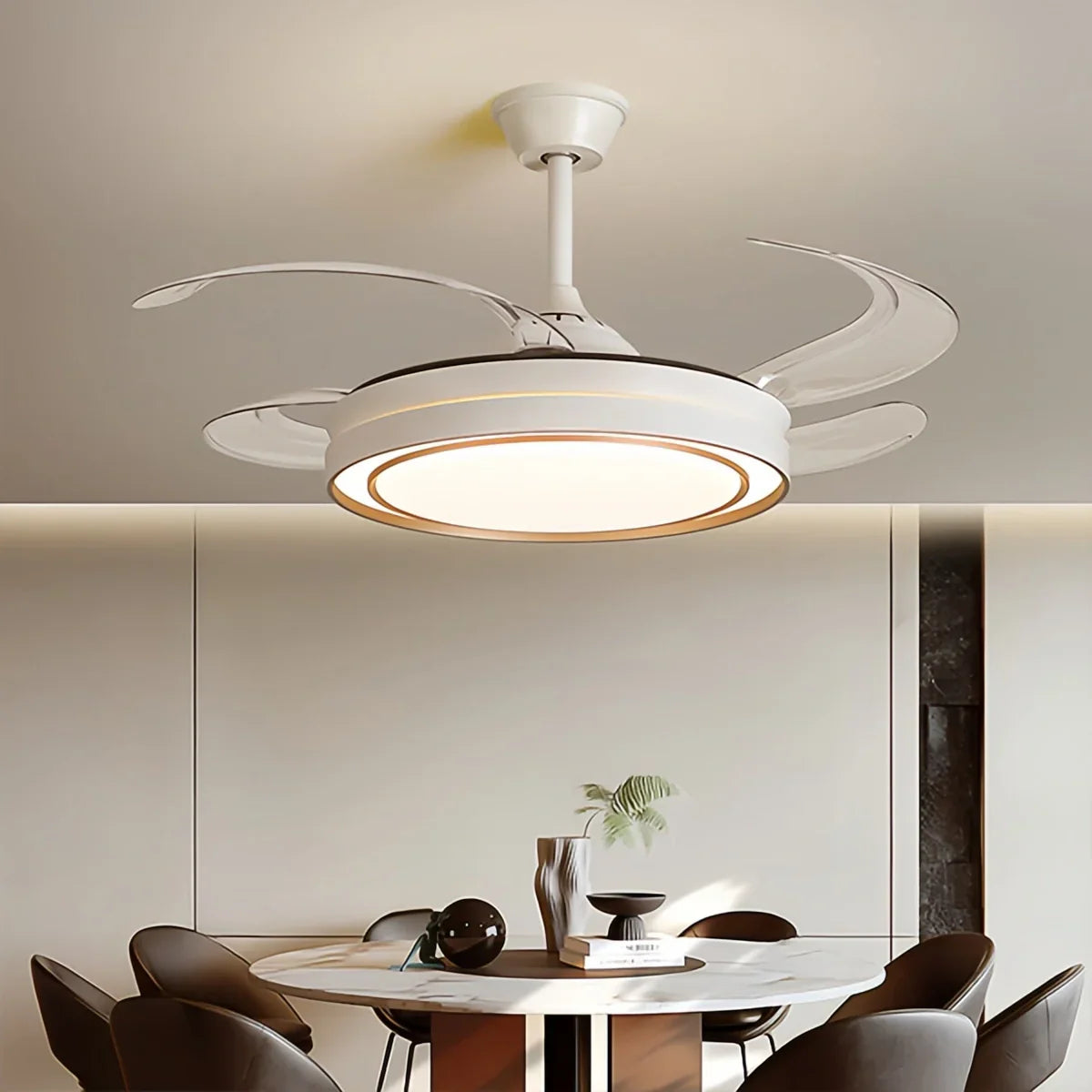 flairel Modern Round Ceiling Fan Light with Remote Control