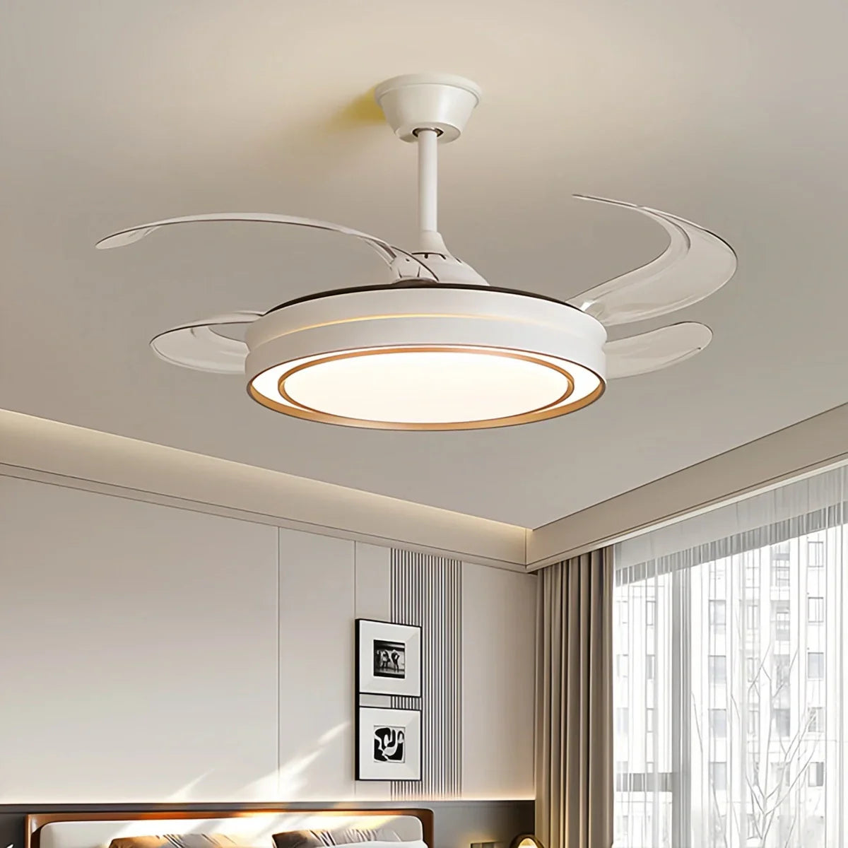 flairel Modern Round Ceiling Fan Light with Remote Control