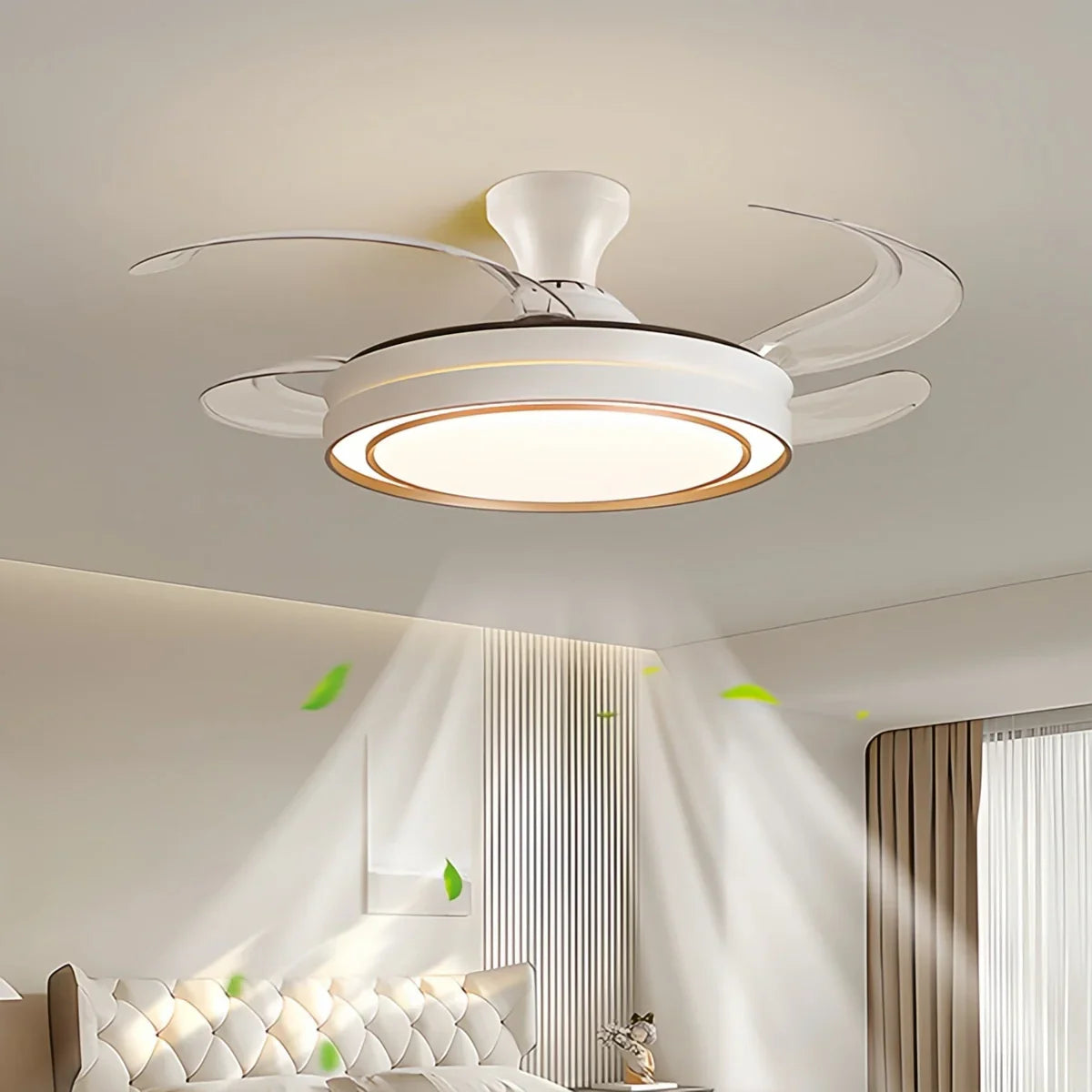 flairel Modern Round Ceiling Fan Light with Remote Control