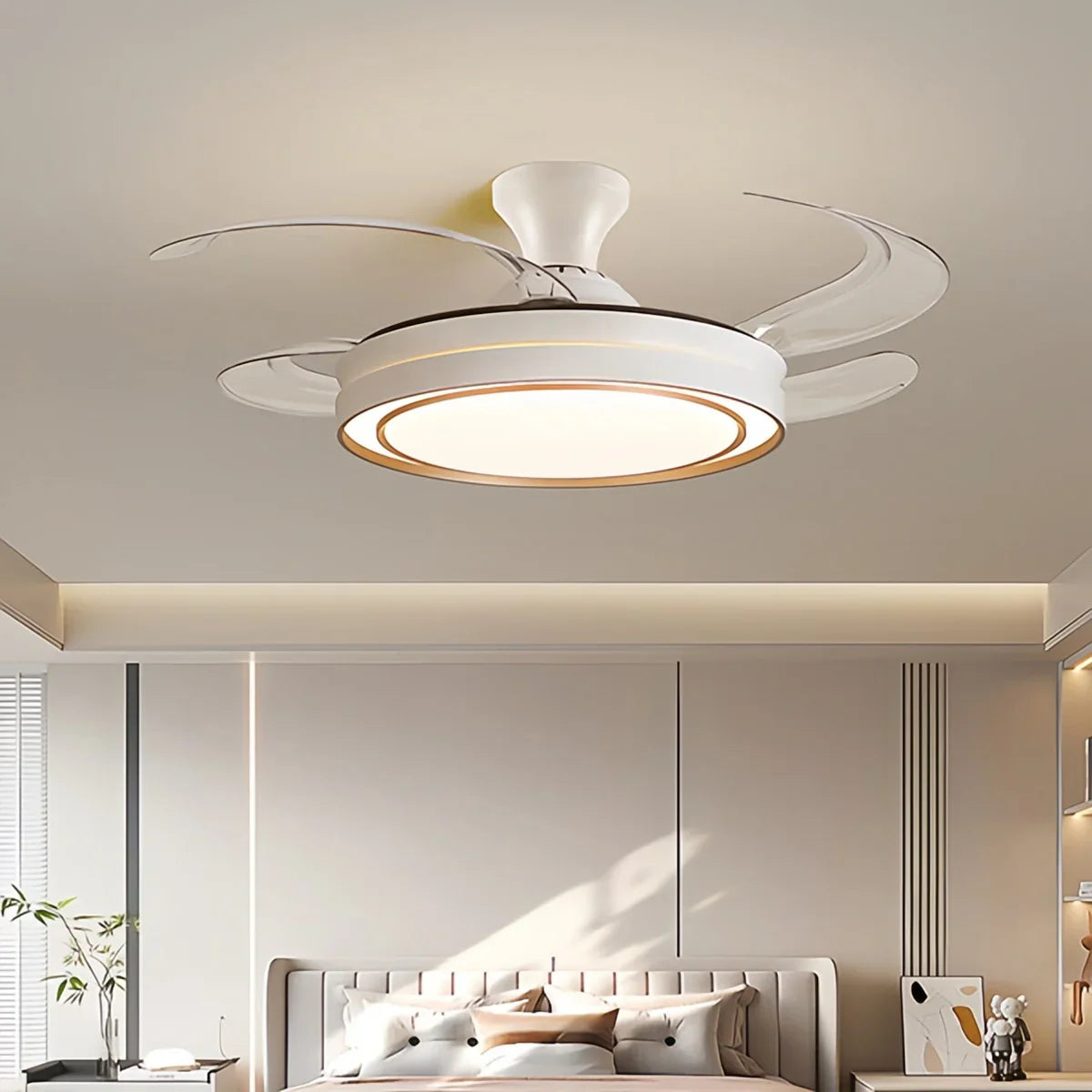 flairel Modern Round Ceiling Fan Light with Remote Control