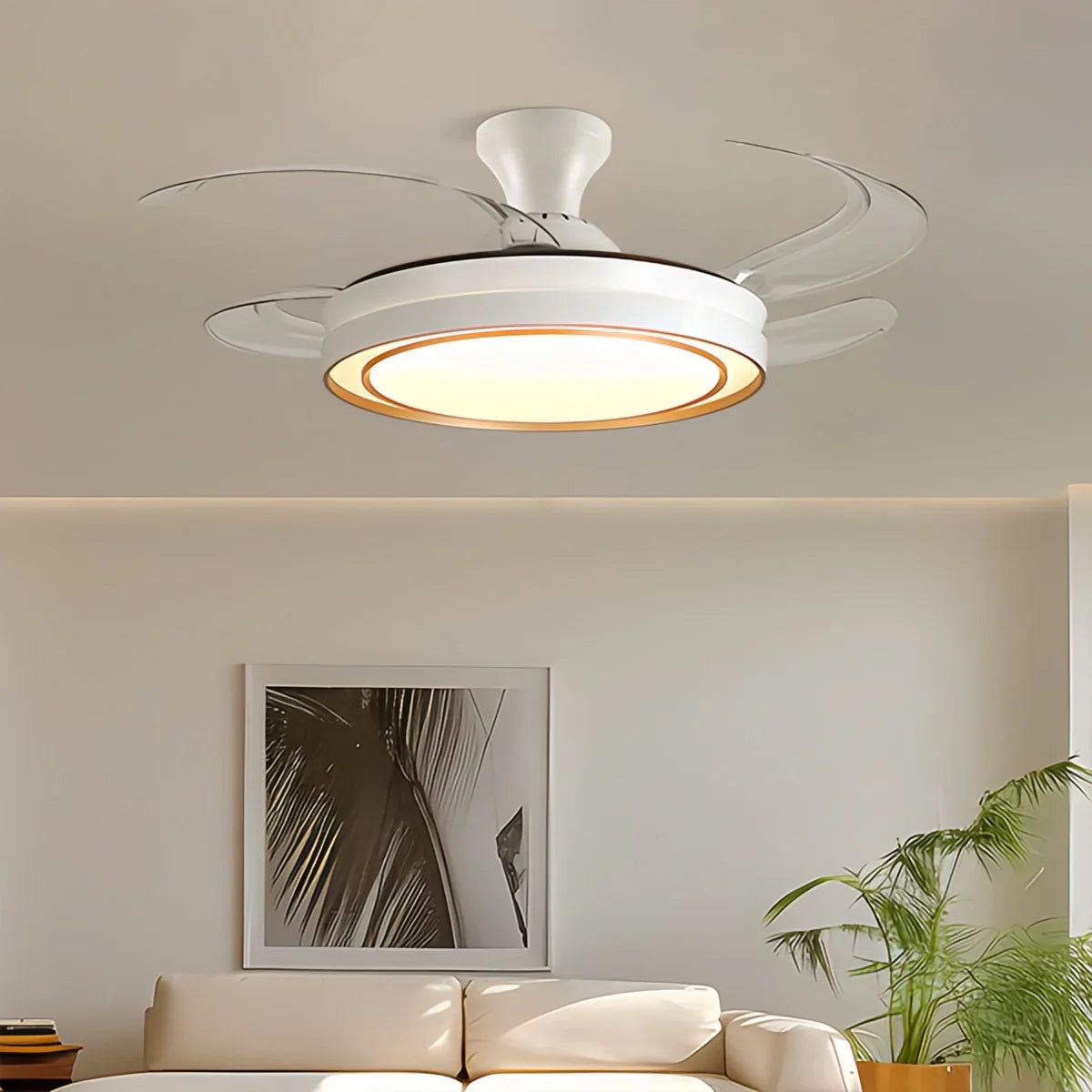 flairel Modern Round Ceiling Fan Light with Remote Control