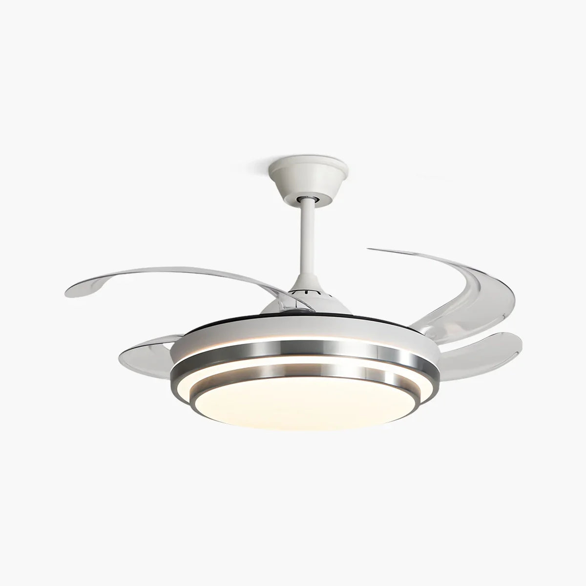 flairel Modern White Ceiling Fan with Light