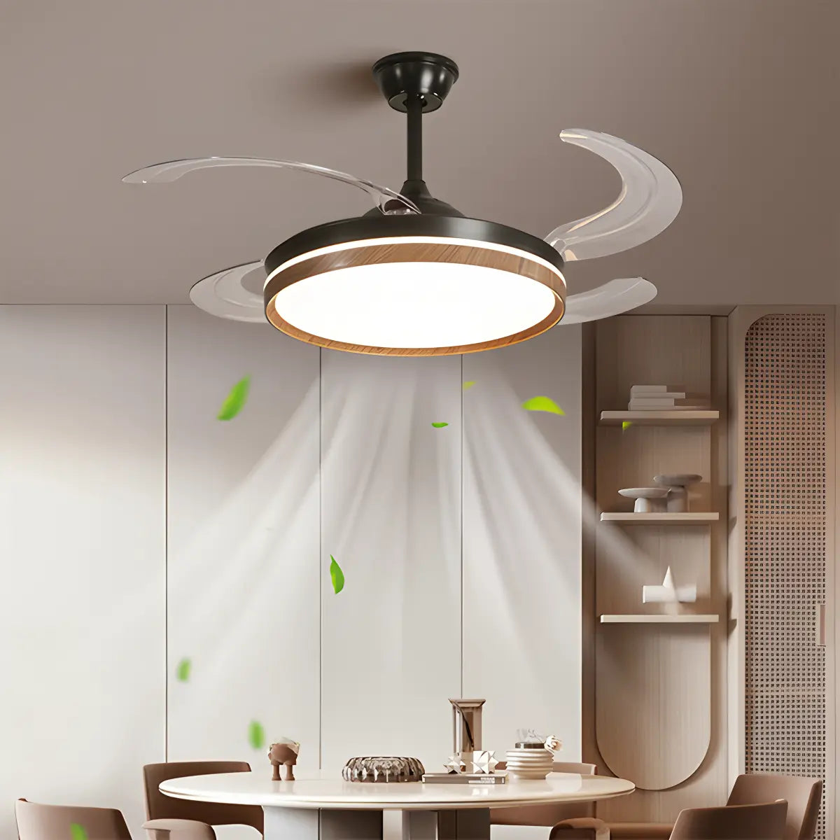 flairel Retractable Blade Ceiling Fan with Light
