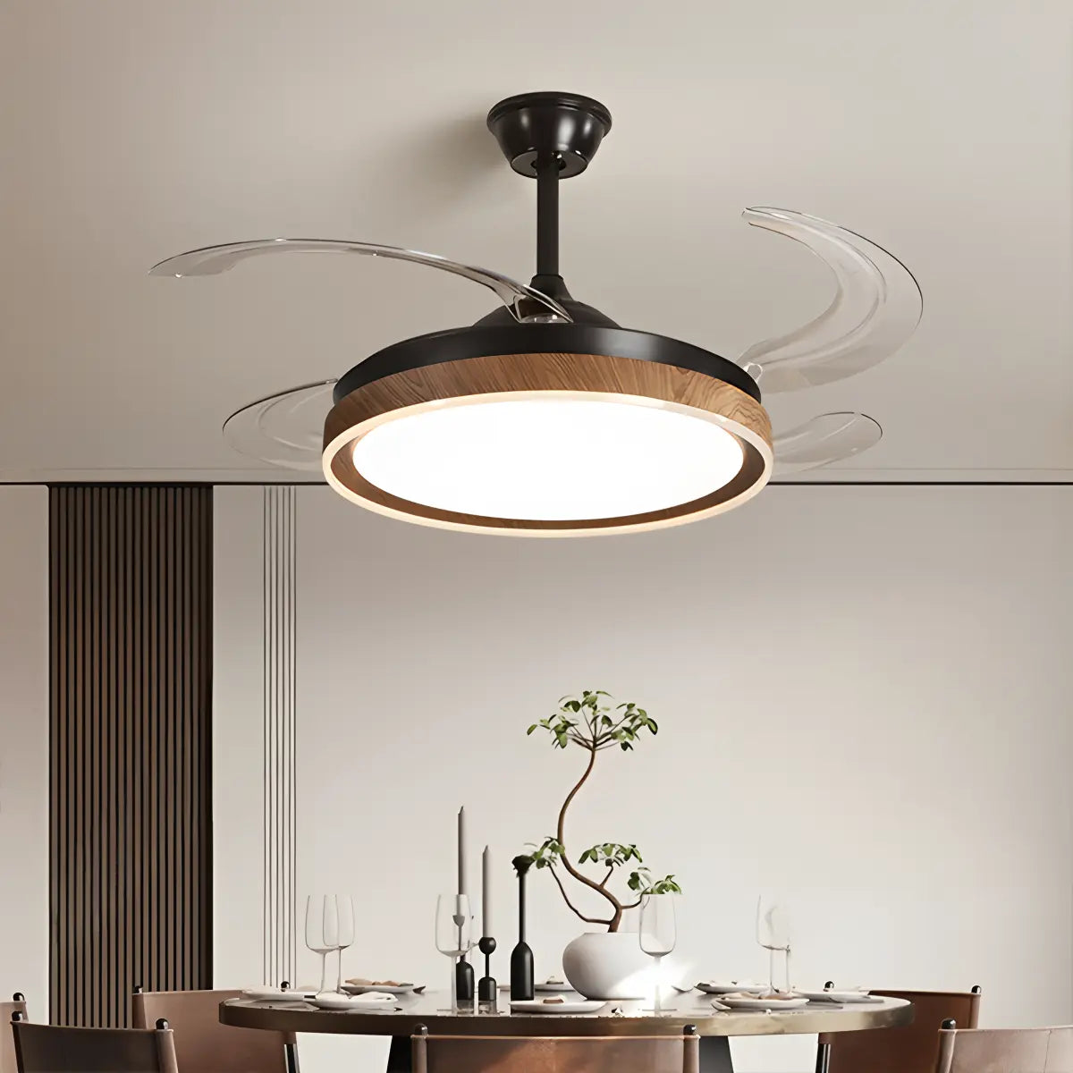 flairel Retractable Blade Ceiling Fan with Light