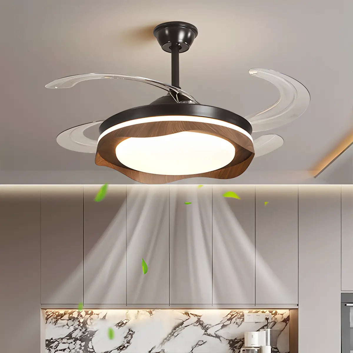 flairel Retractable Blade Ceiling Fan with Light
