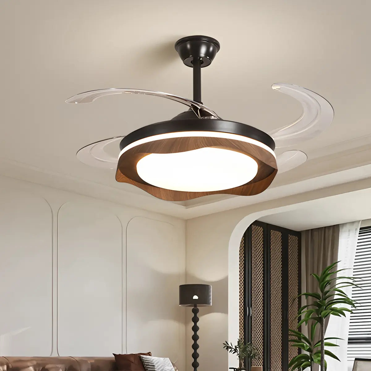 flairel Retractable Blade Ceiling Fan with Light