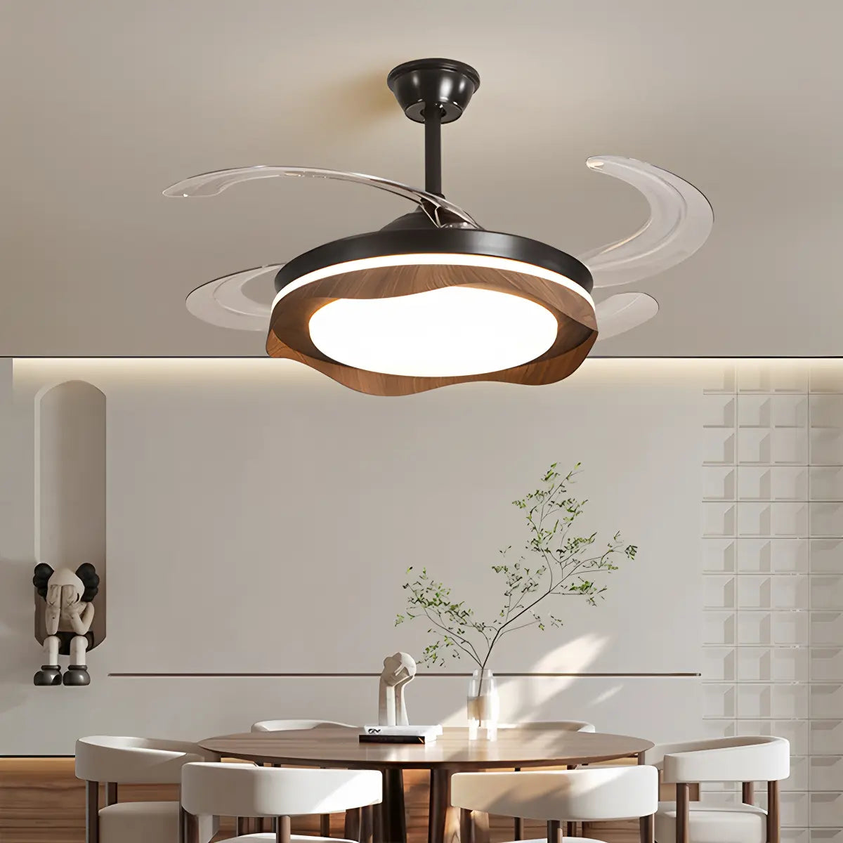 flairel Retractable Blade Ceiling Fan with Light