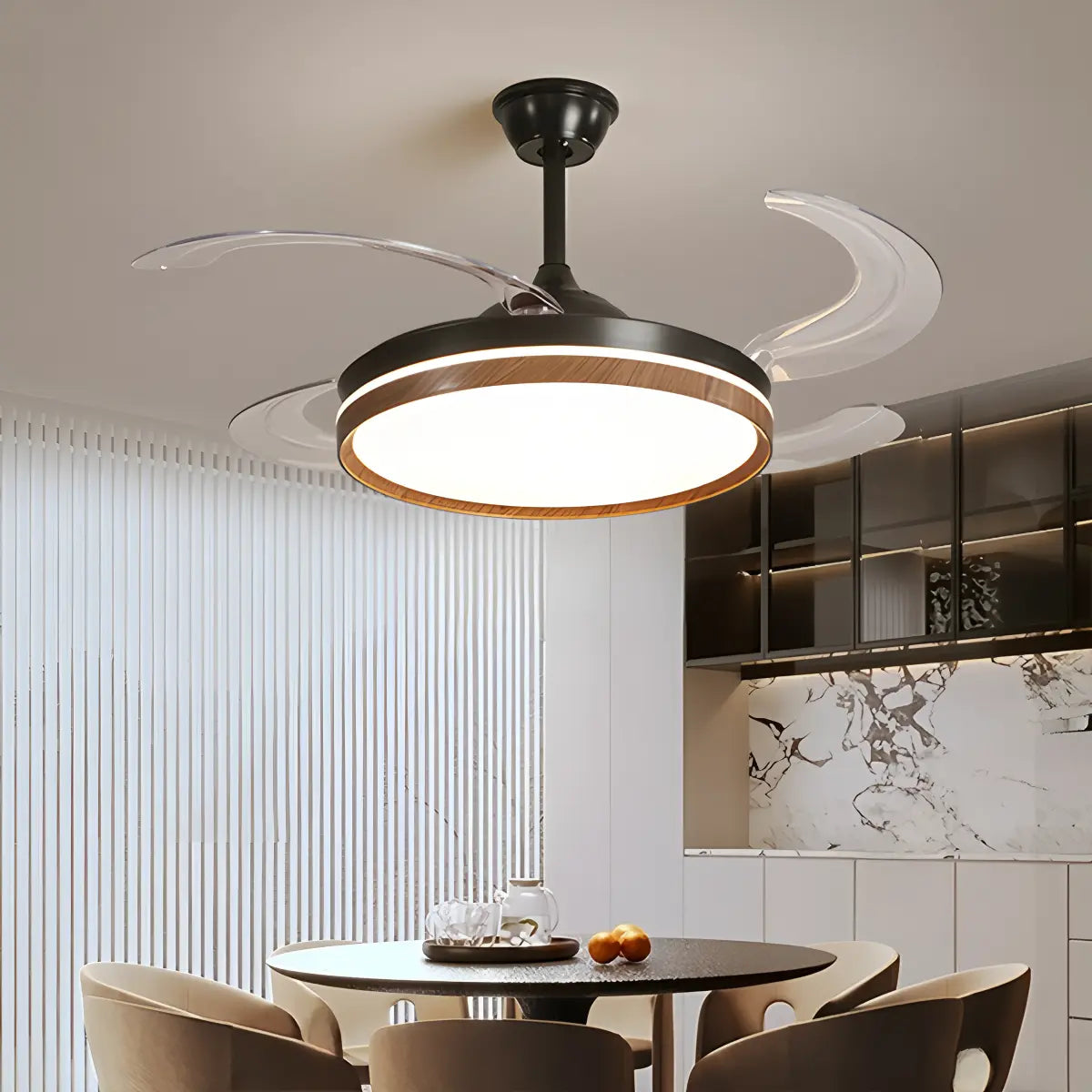 flairel Retractable Blade Ceiling Fan with Light