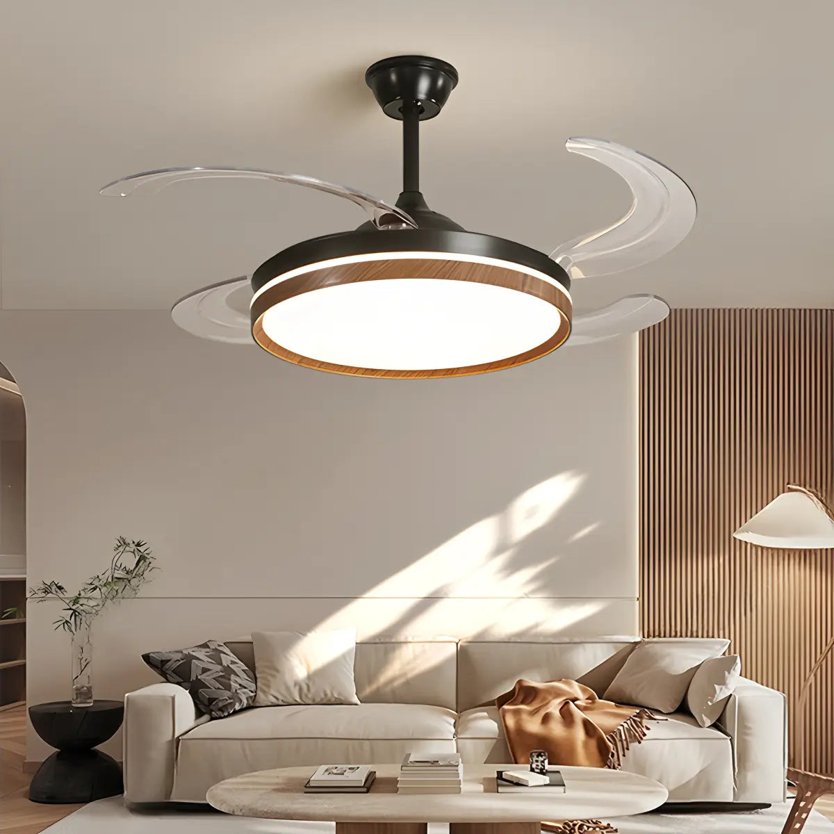 flairel Retractable Blade Ceiling Fan with Light