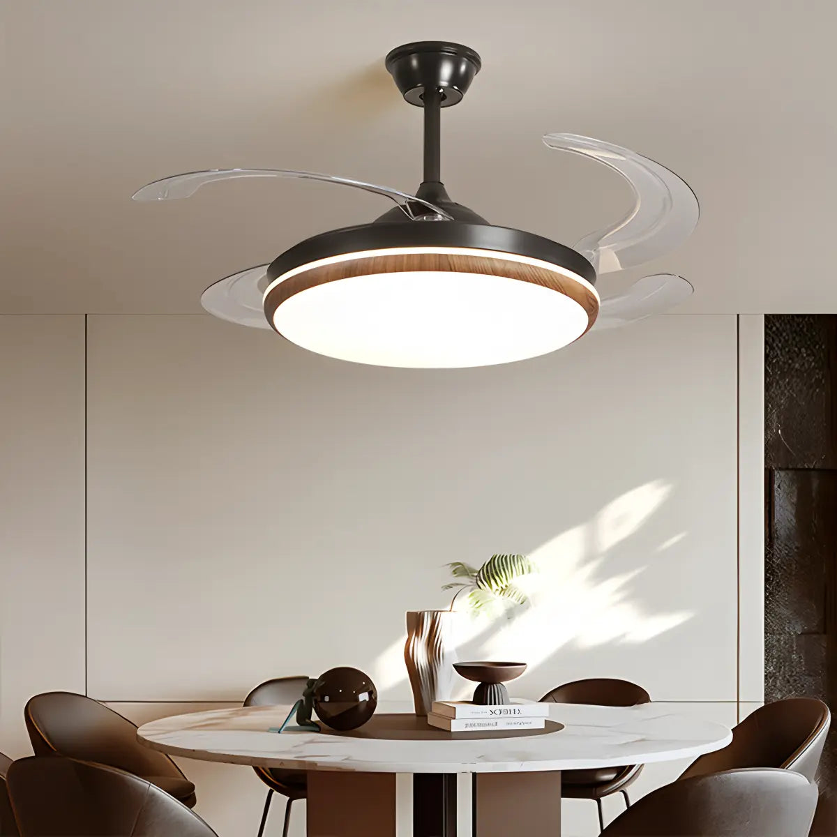 flairel Retractable Blade Ceiling Fan with Light