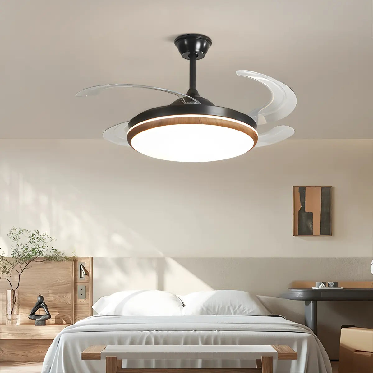 flairel Retractable Blade Ceiling Fan with Light