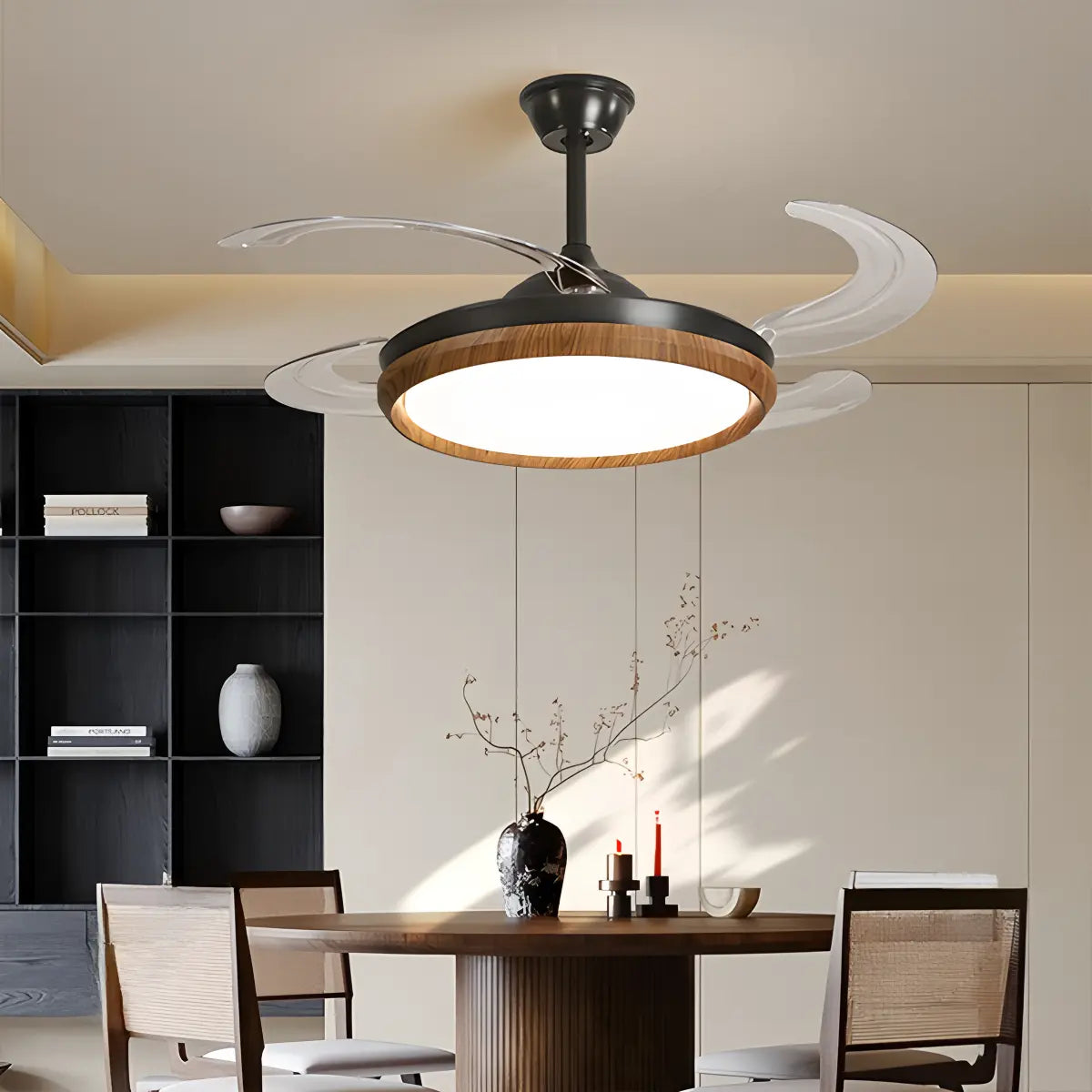 flairel Retractable Blade Ceiling Fan with Light
