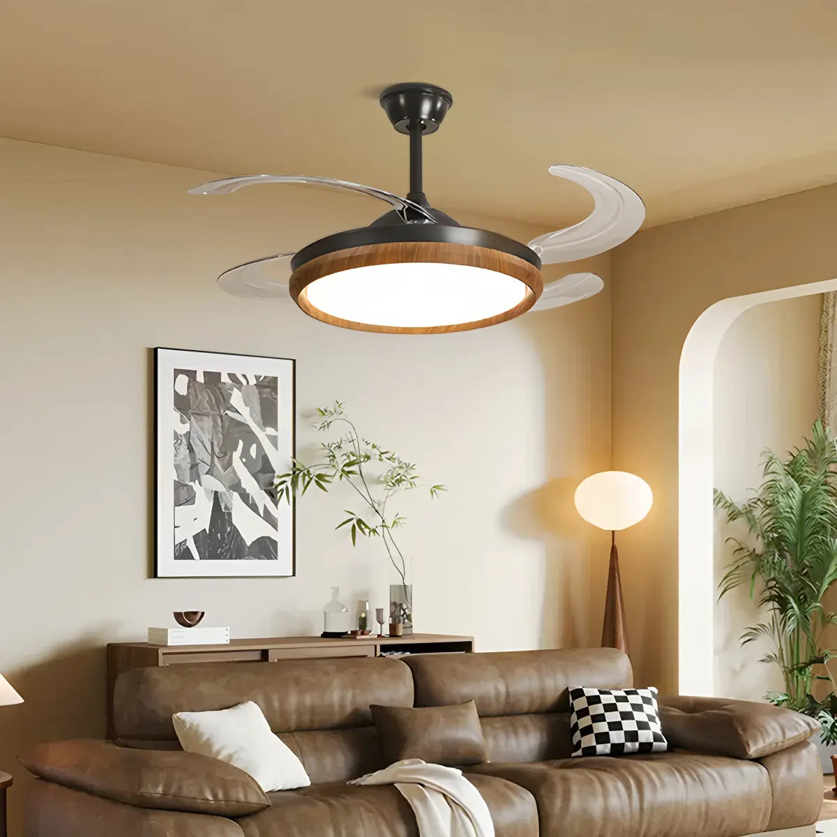 flairel Retractable Blade Ceiling Fan with Light